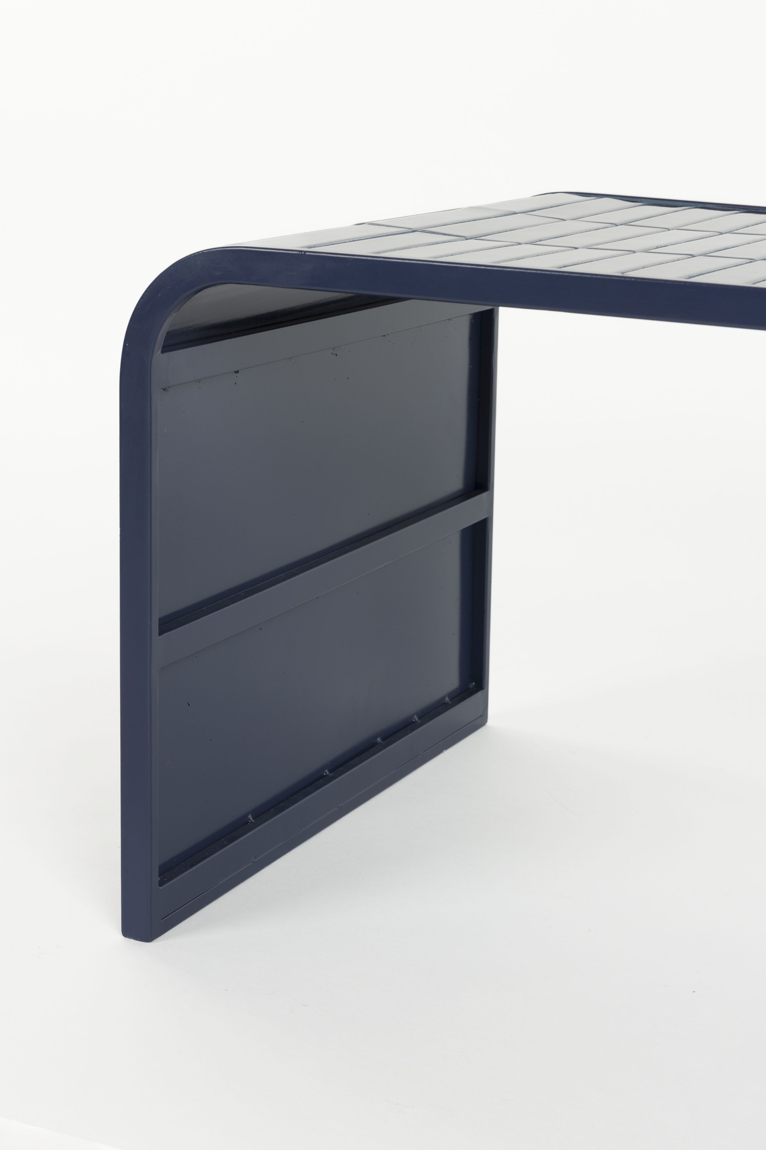 Retro Fliesentisch Tiles Couchtisch Metro Fliesen Blau
