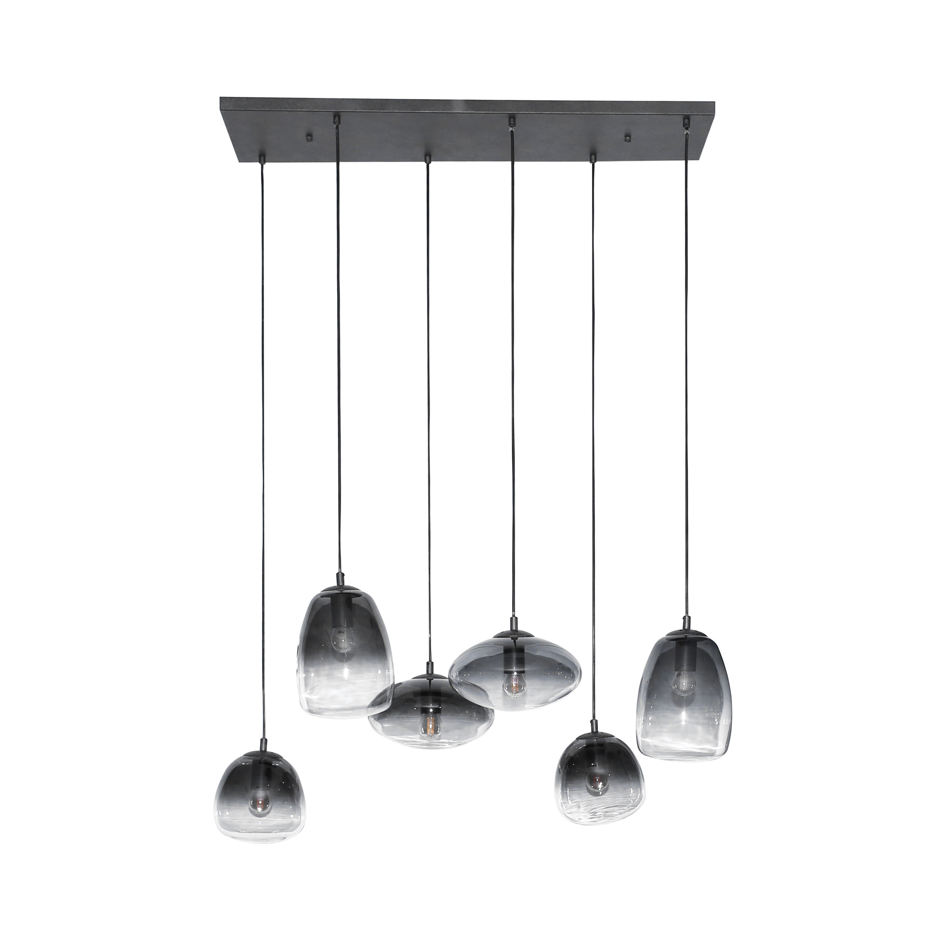 7797_77_5 Hängelampe Retro Mixed 6er Vintage Rauchglas