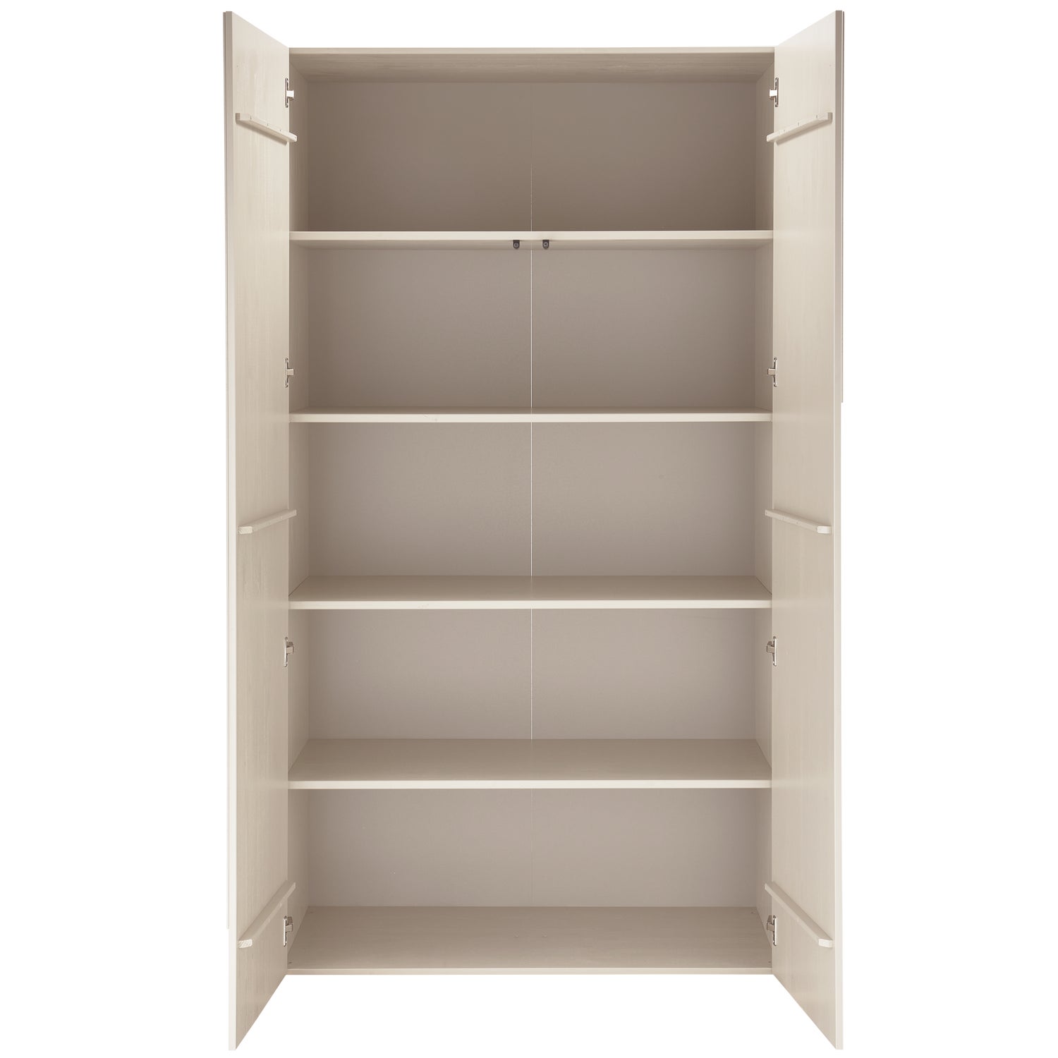 Retro Kleiderschrank Schlafzimmerschrank Rain in Beige mit fünf Böden
