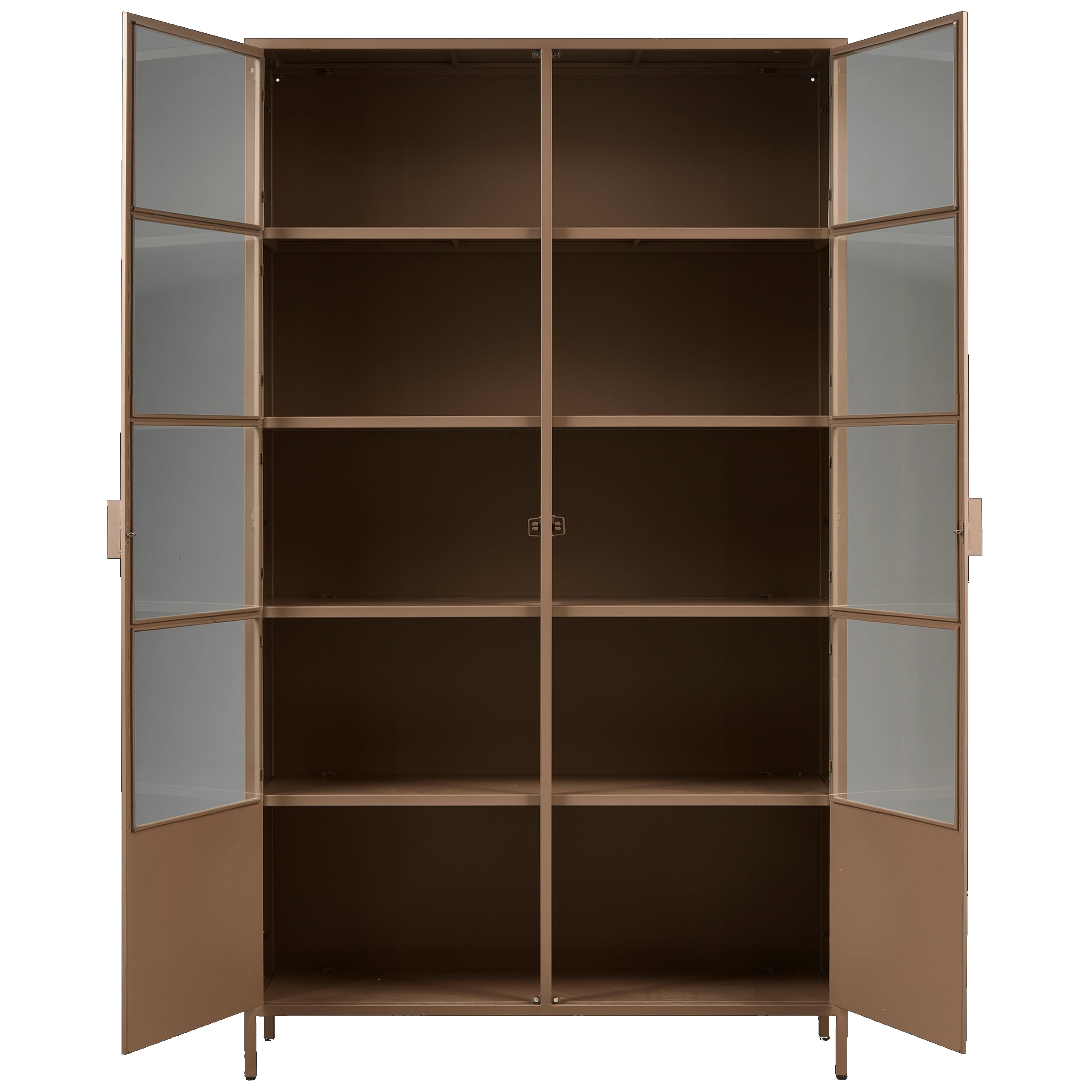 Vitrinenschrank Kabinett Ronja Vintage Metall Hellbraun