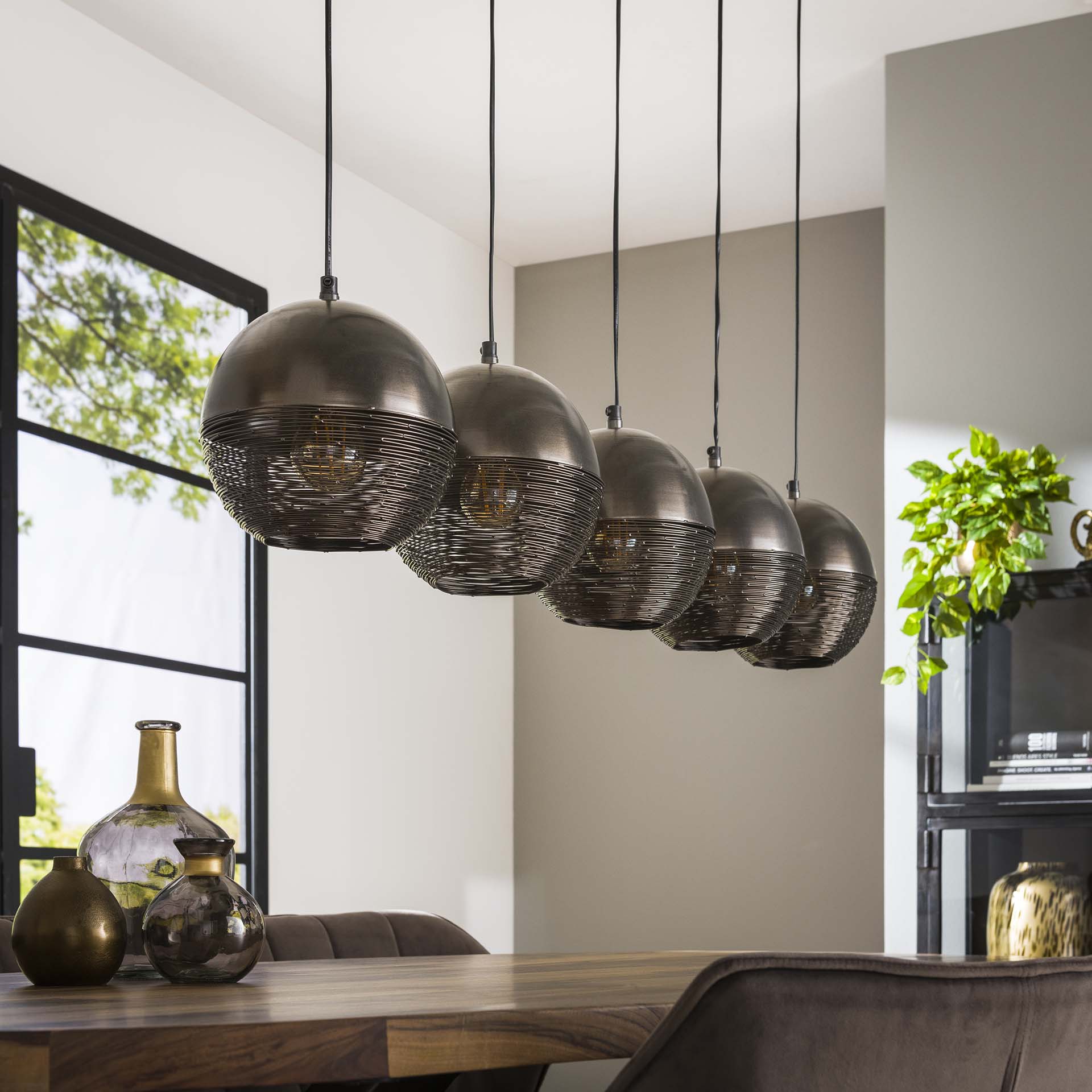 Hängelampe Industrial Metall Hemisphere 5er