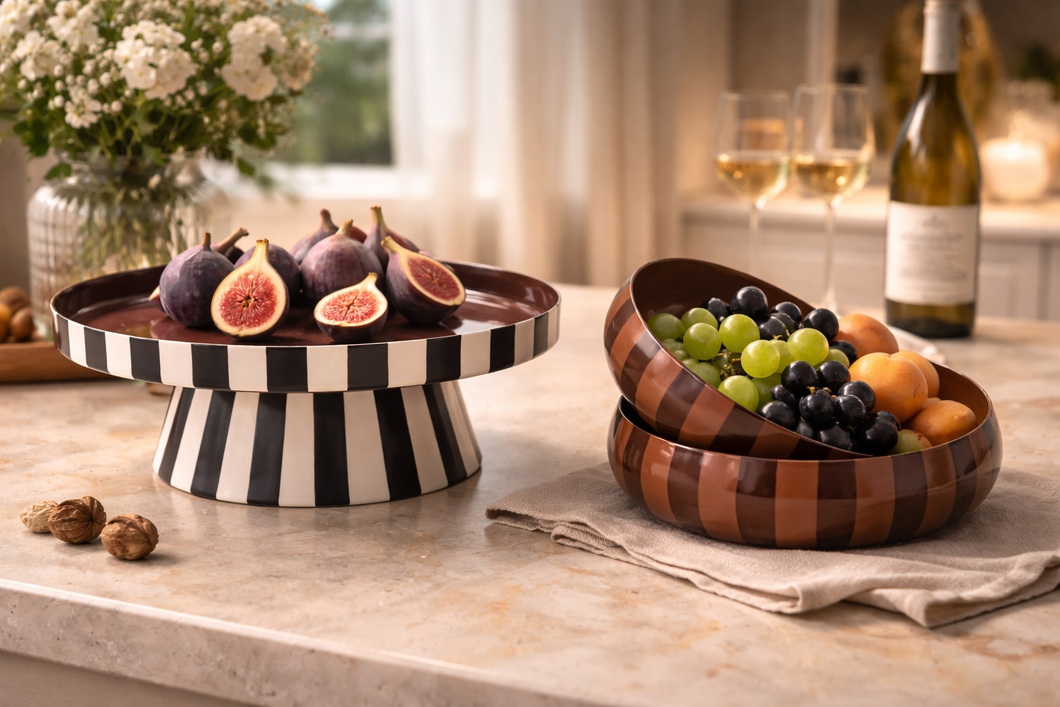 Retro Schale Dekoschale Servierschale Stripes Orba