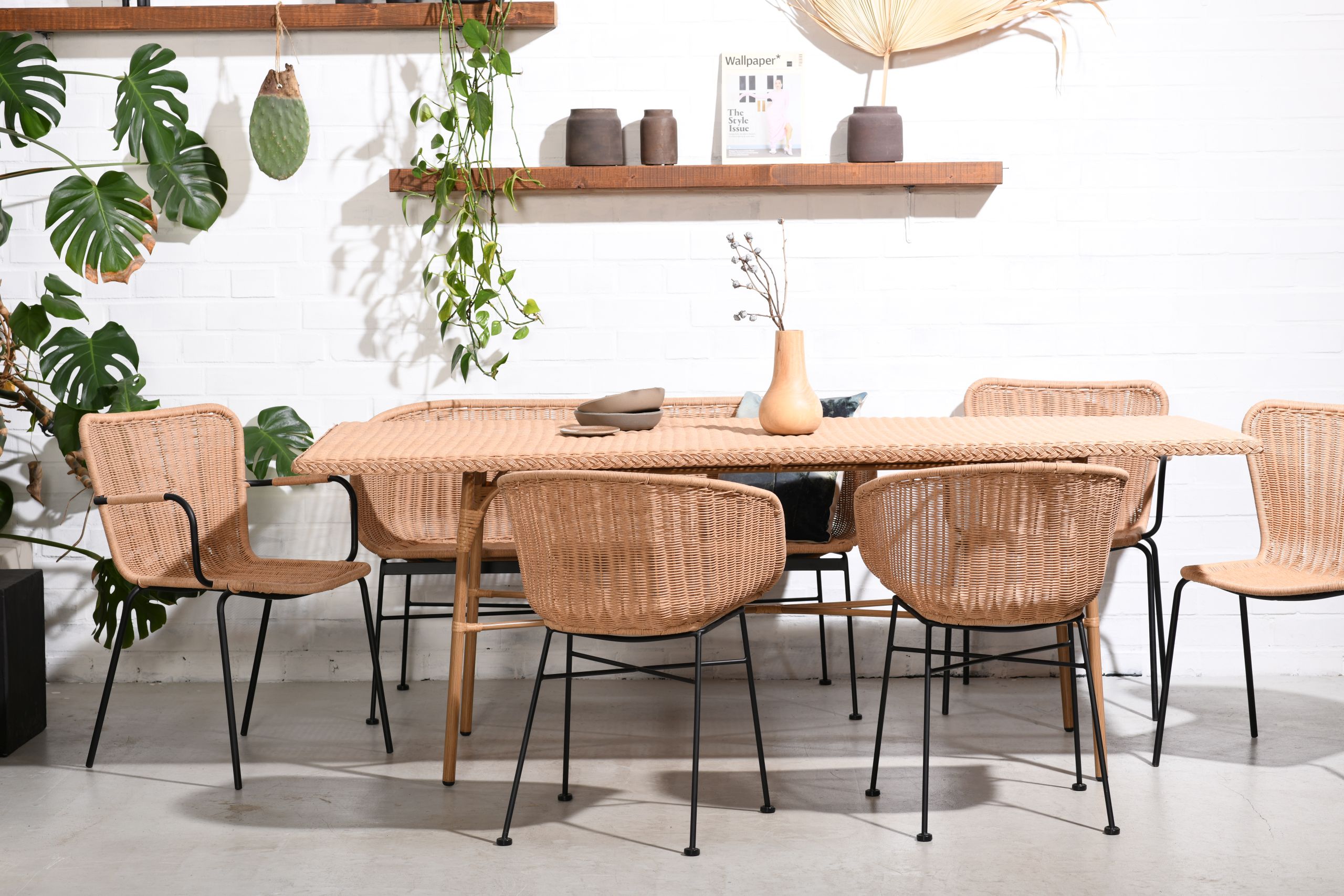 freudenhaus-114309 Outdoor Esstisch 210/100 Cabana PE-Rattan/Alu