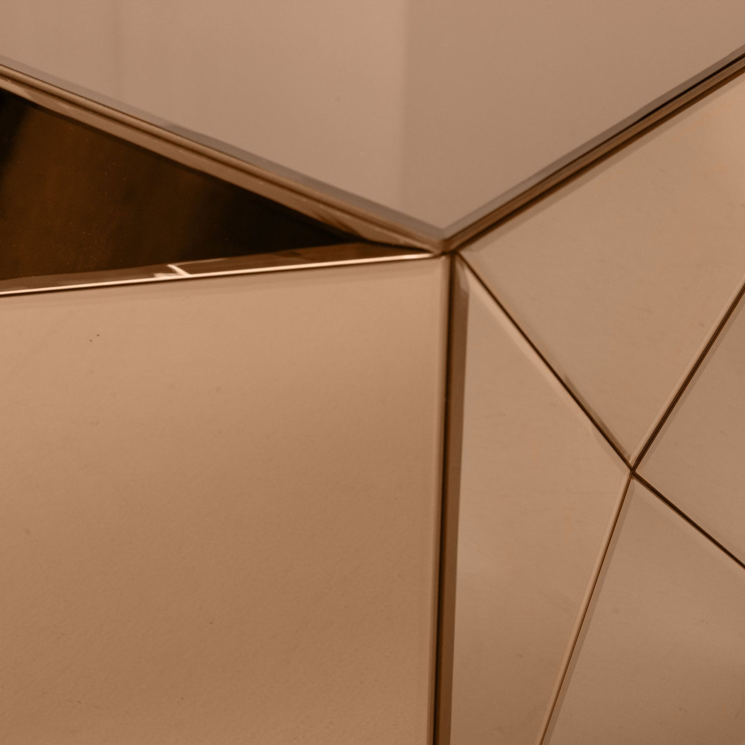 Retro Couchtisch Beistelltisch Glintz Spiegelglas Braun