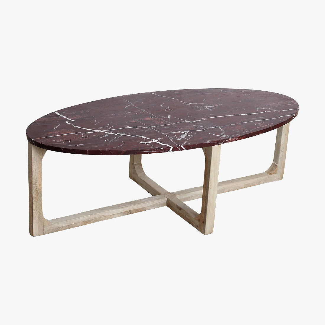 Retro Couchtisch Marble Marmor Holz oval verschiedene Maserungen