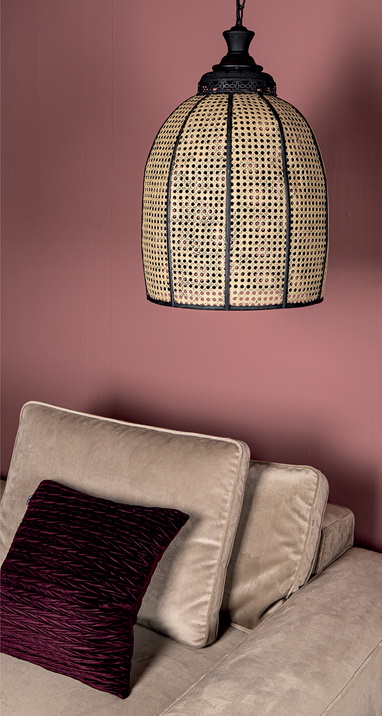 Scandi Boho Hängelampe Wiener Geflecht Optik 2 Größen Rattan