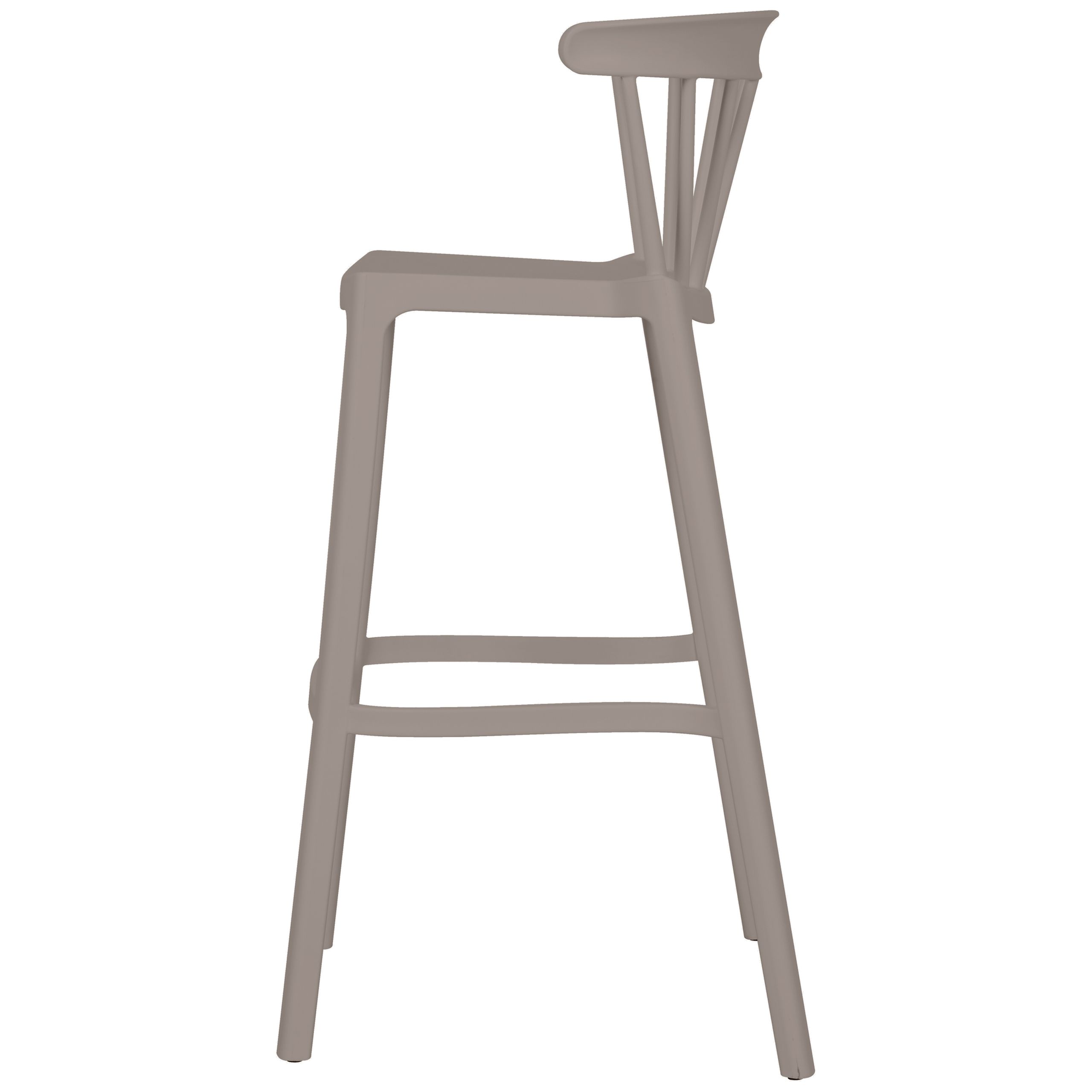 8714713197491_FRONT_2 Barstuhl Barhocker Outdoor Bliss Kunstoff Gastro Taupe Rot Schwarz