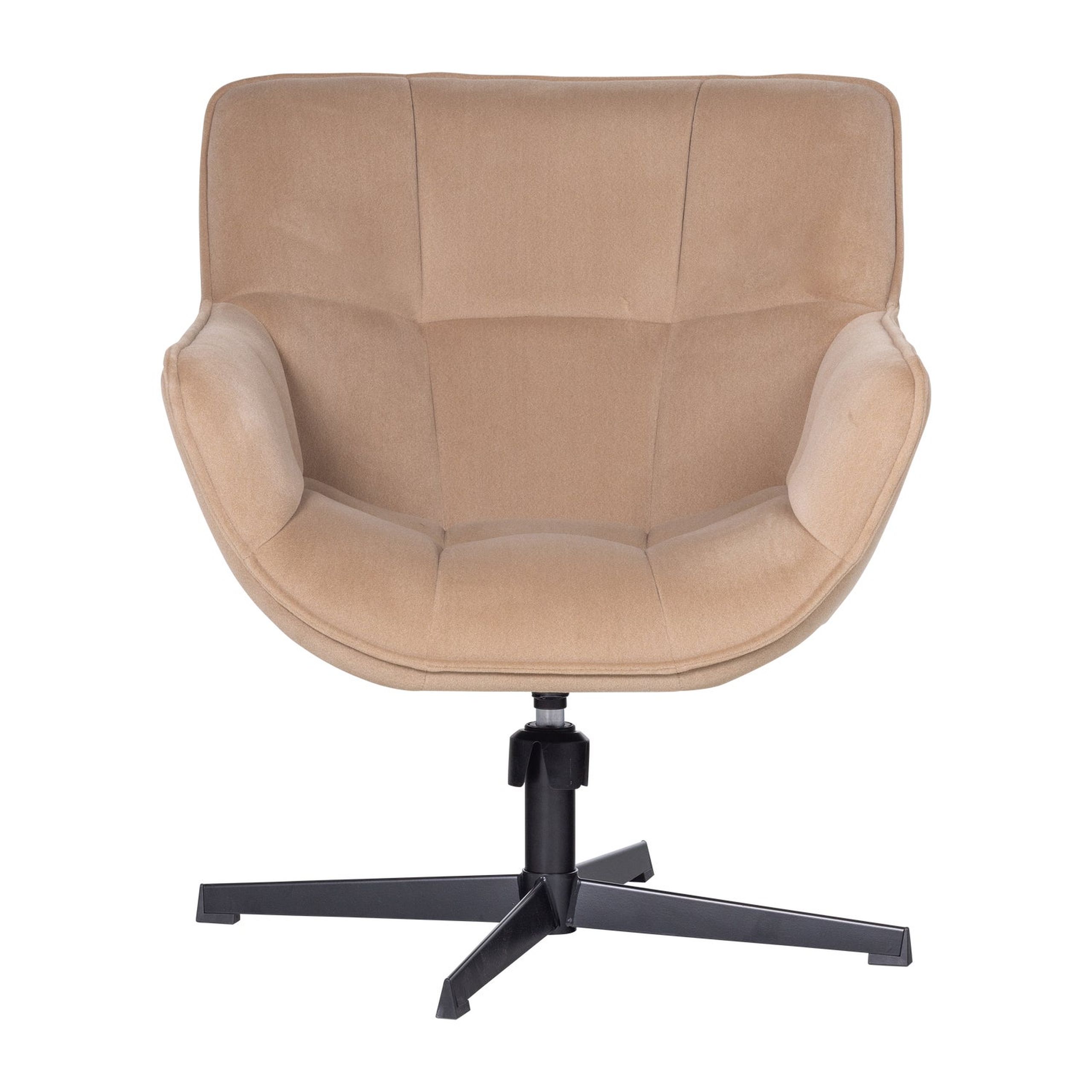 Retro Sessel Wibo Samt drehbar Sand