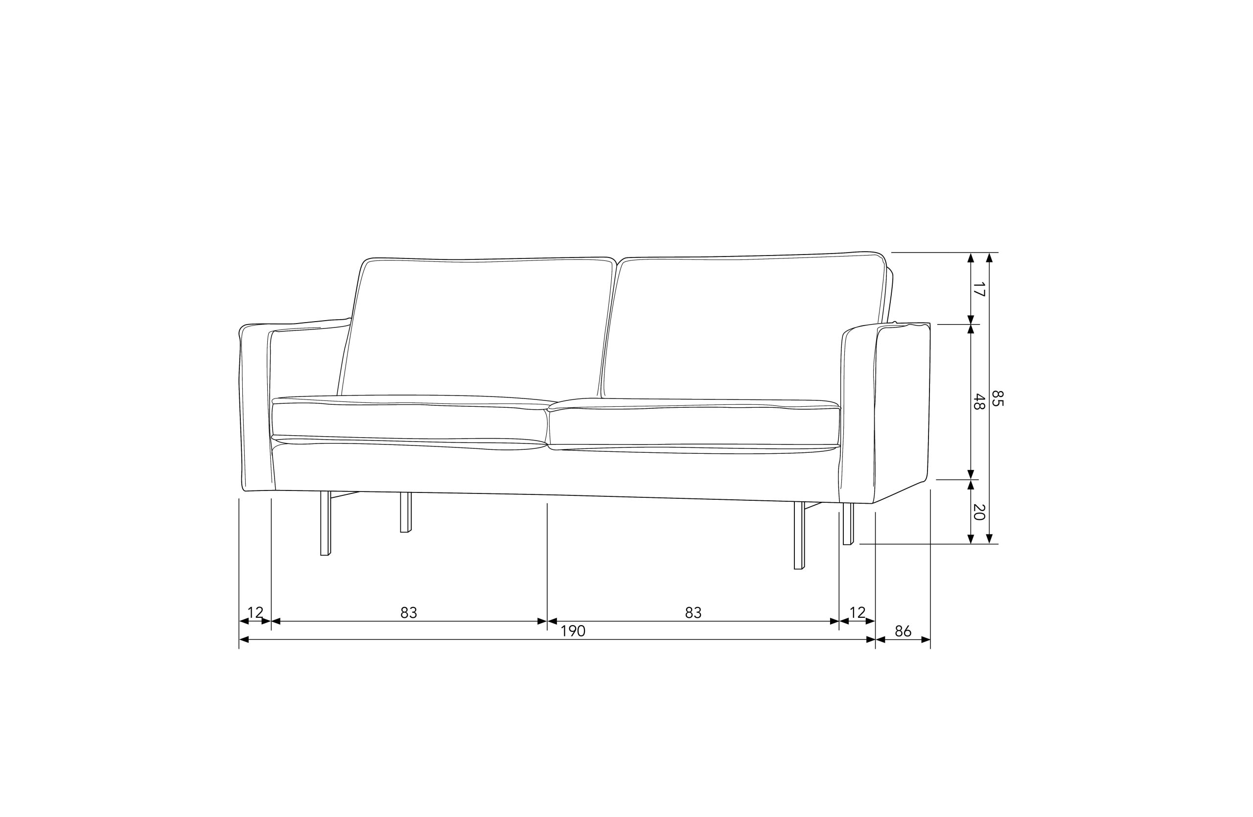 Retro Samtsofa Rodeo 2,5-Sitzer verschiedene Farben