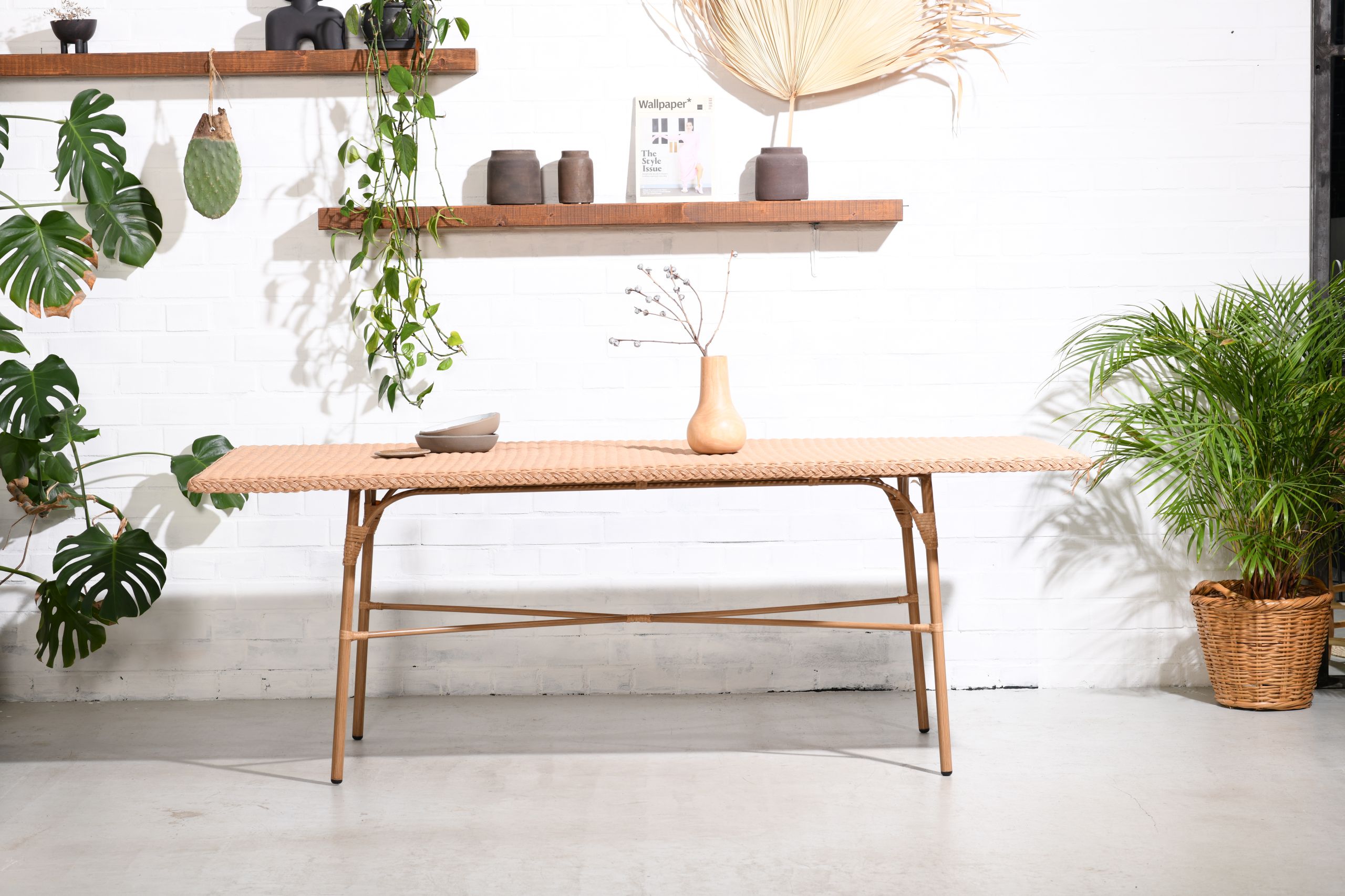 freudenhaus-114321 Outdoor Esstisch 210/100 Cabana PE-Rattan/Alu