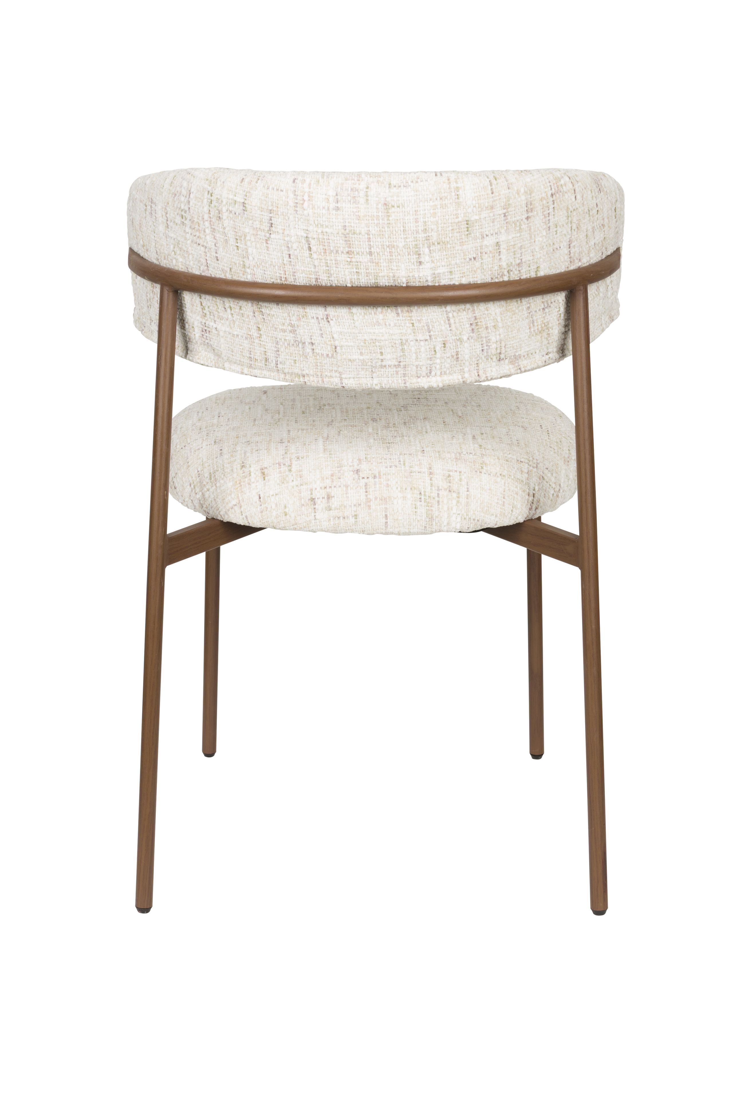 2er Set Retro Esszimmerstühle Claes Walnussholzoptik Off-White