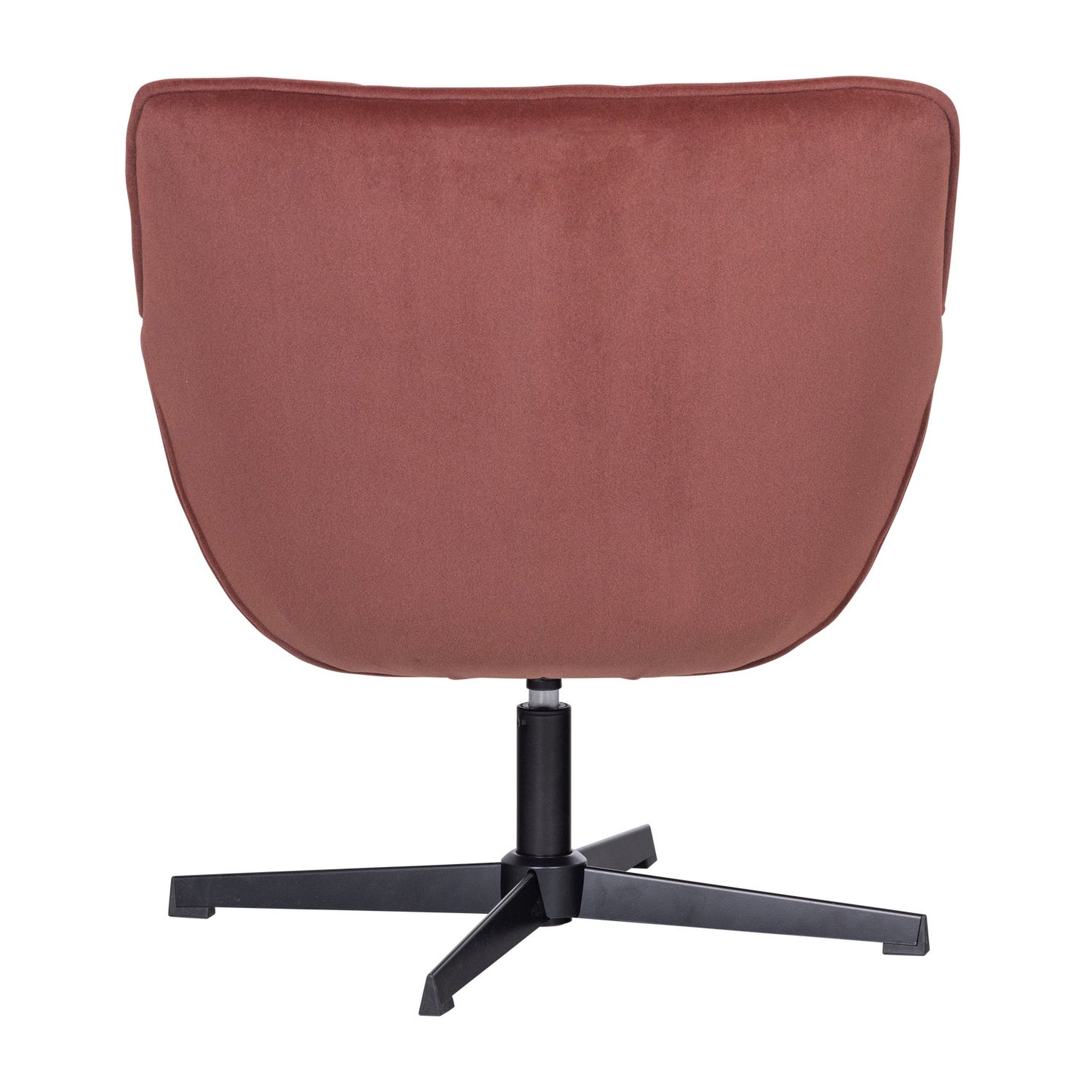 Retro Sessel Wibo Samt drehbar Rotbraun