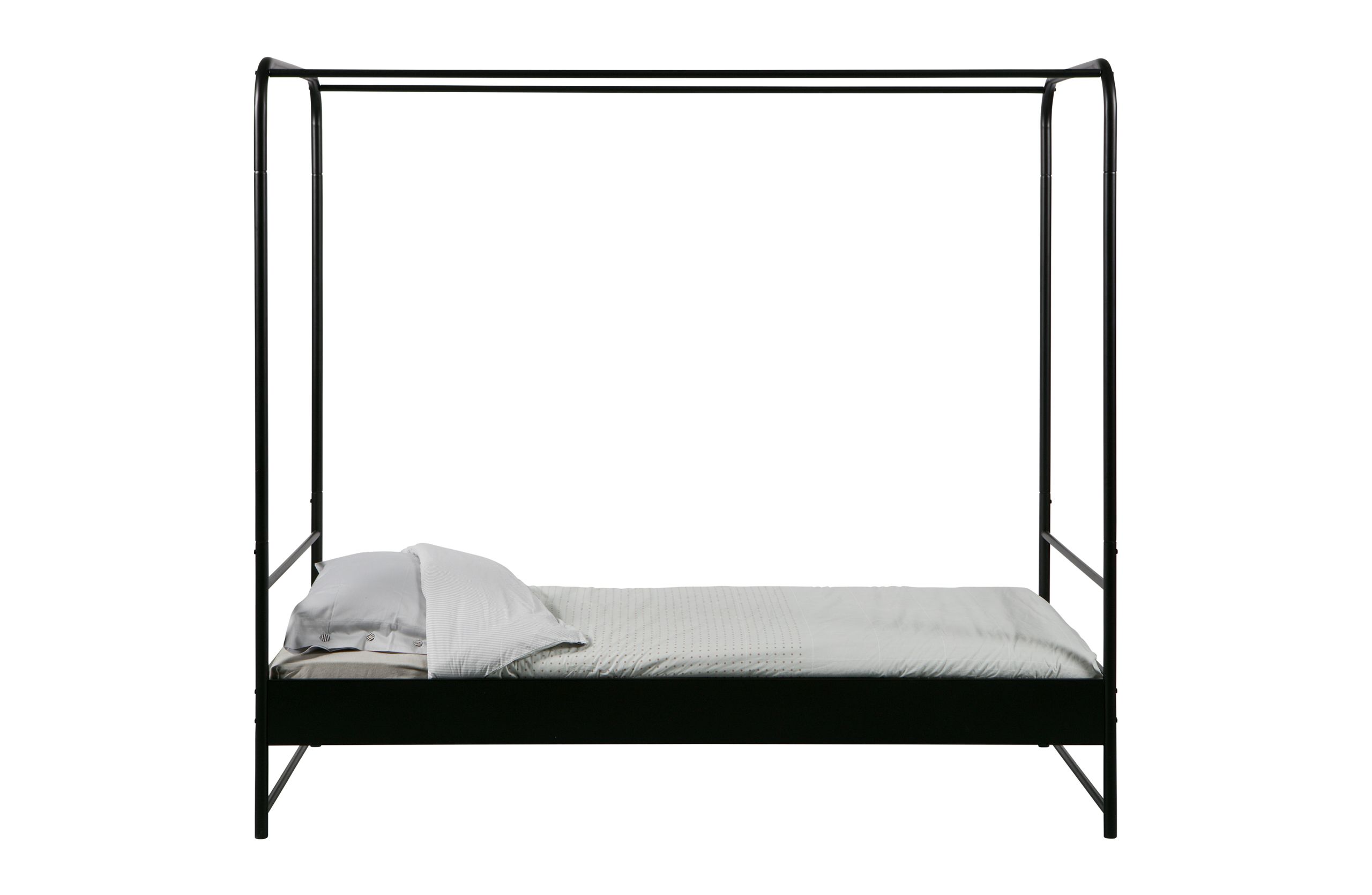 8714713075898 Industrial Himmelbett Metallbett Koje Schwarz Metall 90/200
