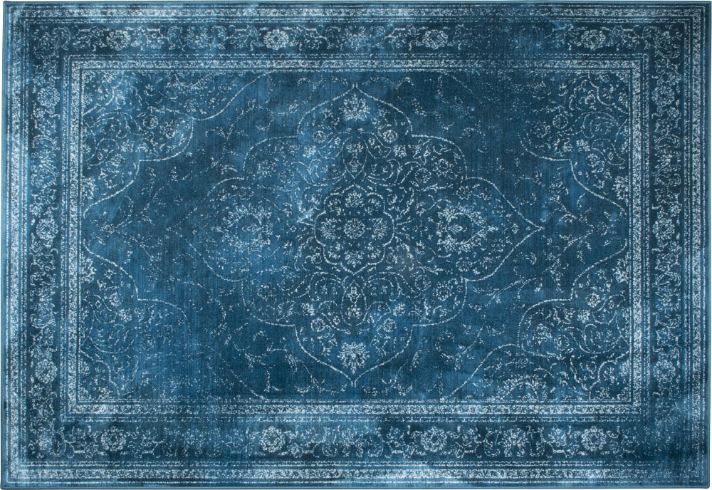 DutchBone Teppich Vintage Ornament Rugged Ocean blau 170x240 - 200x300cm