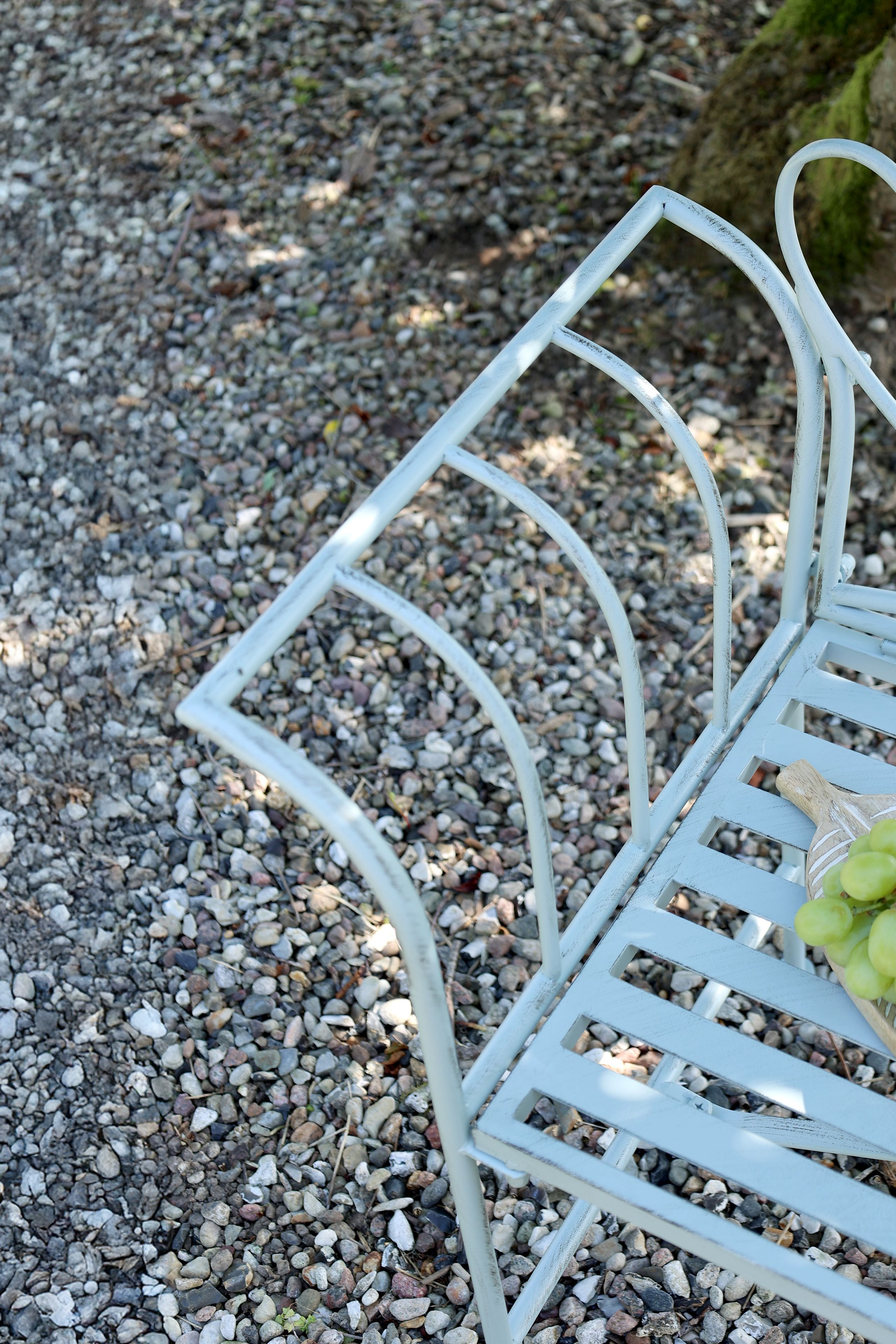 Vintage Gartenbank Jardin Metall Himmelblau faltbar