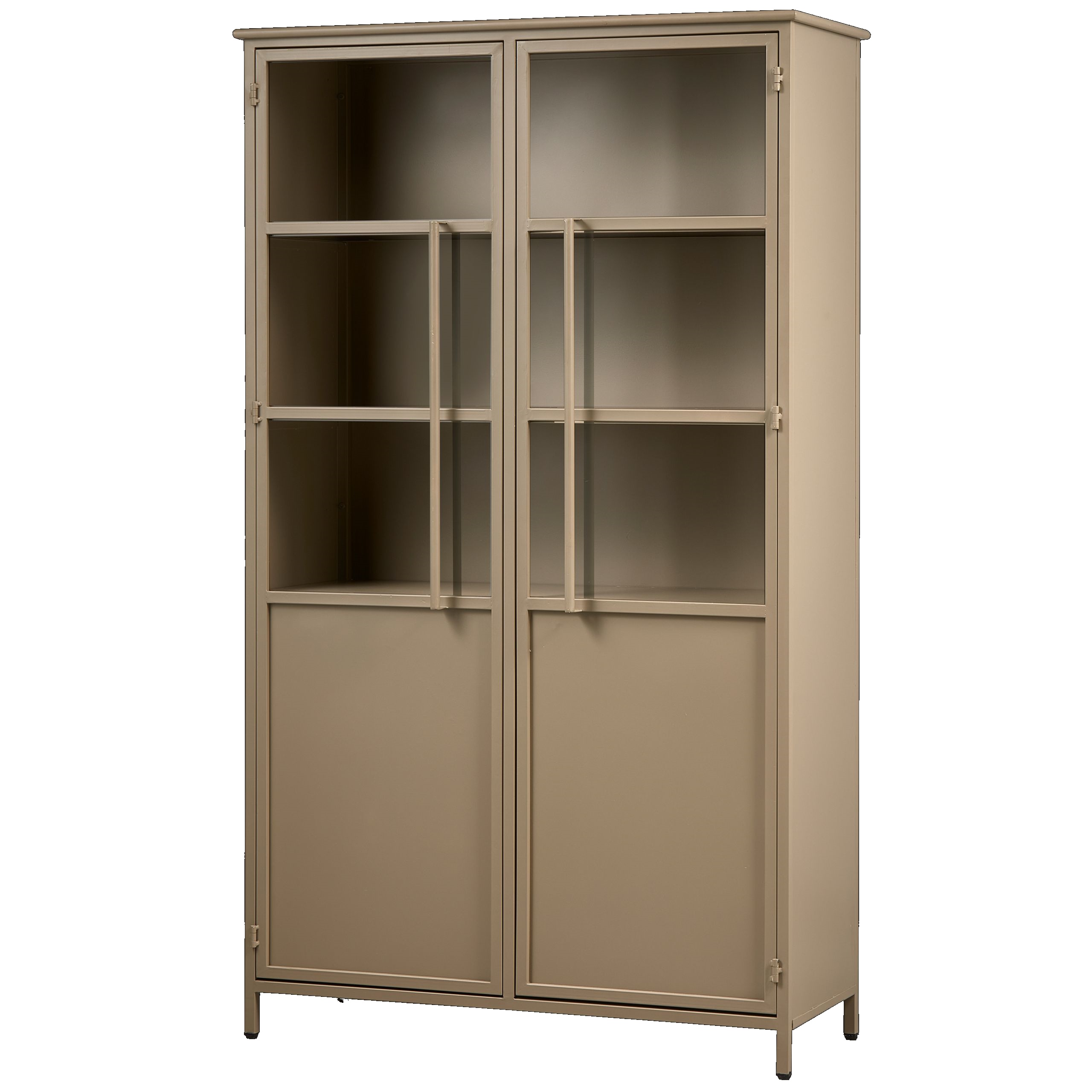 Vitrine Metallschrank Exhibit Industrial Metall-Glas Khaki 170