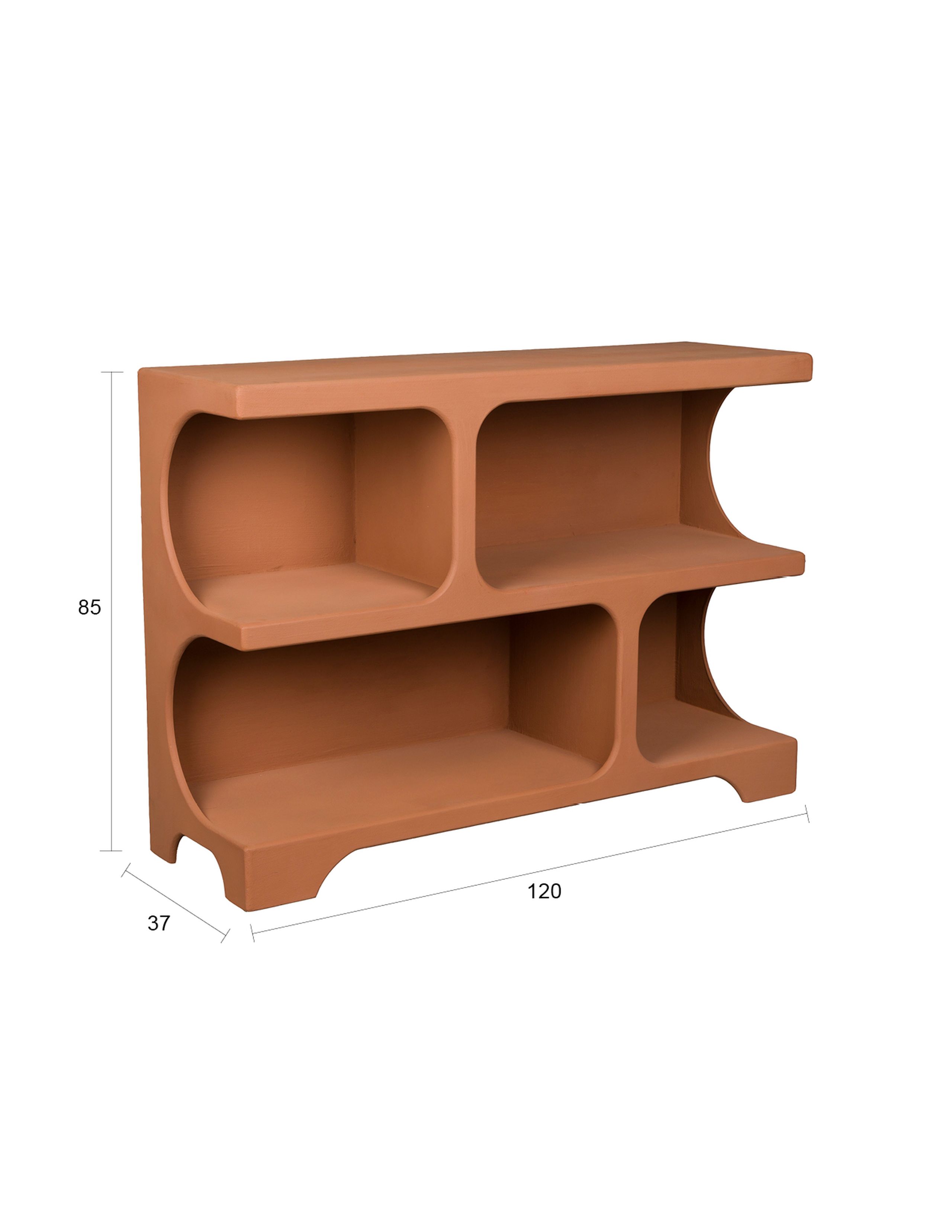 Retro Standregal Bücherregal Dundee Terracotta M