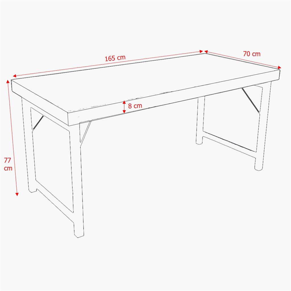 Vintage Esstisch Outdoortisch 170/80 Markttisch Klapptisch Dunkelbraun