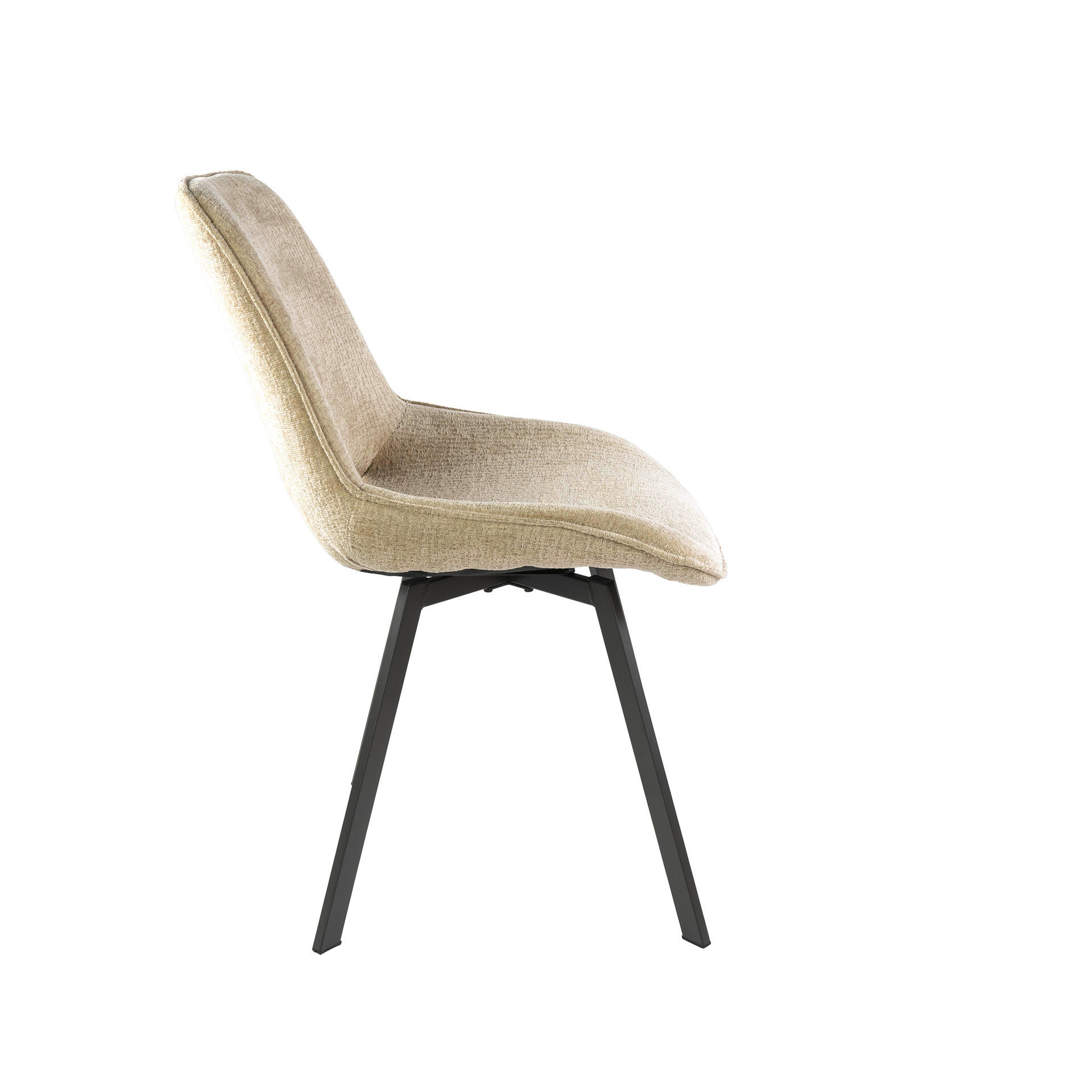 5er Set Essgruppe Half Arch 140 Travertin + 4 Drehstuhl Esszimmerstuhl Swivel