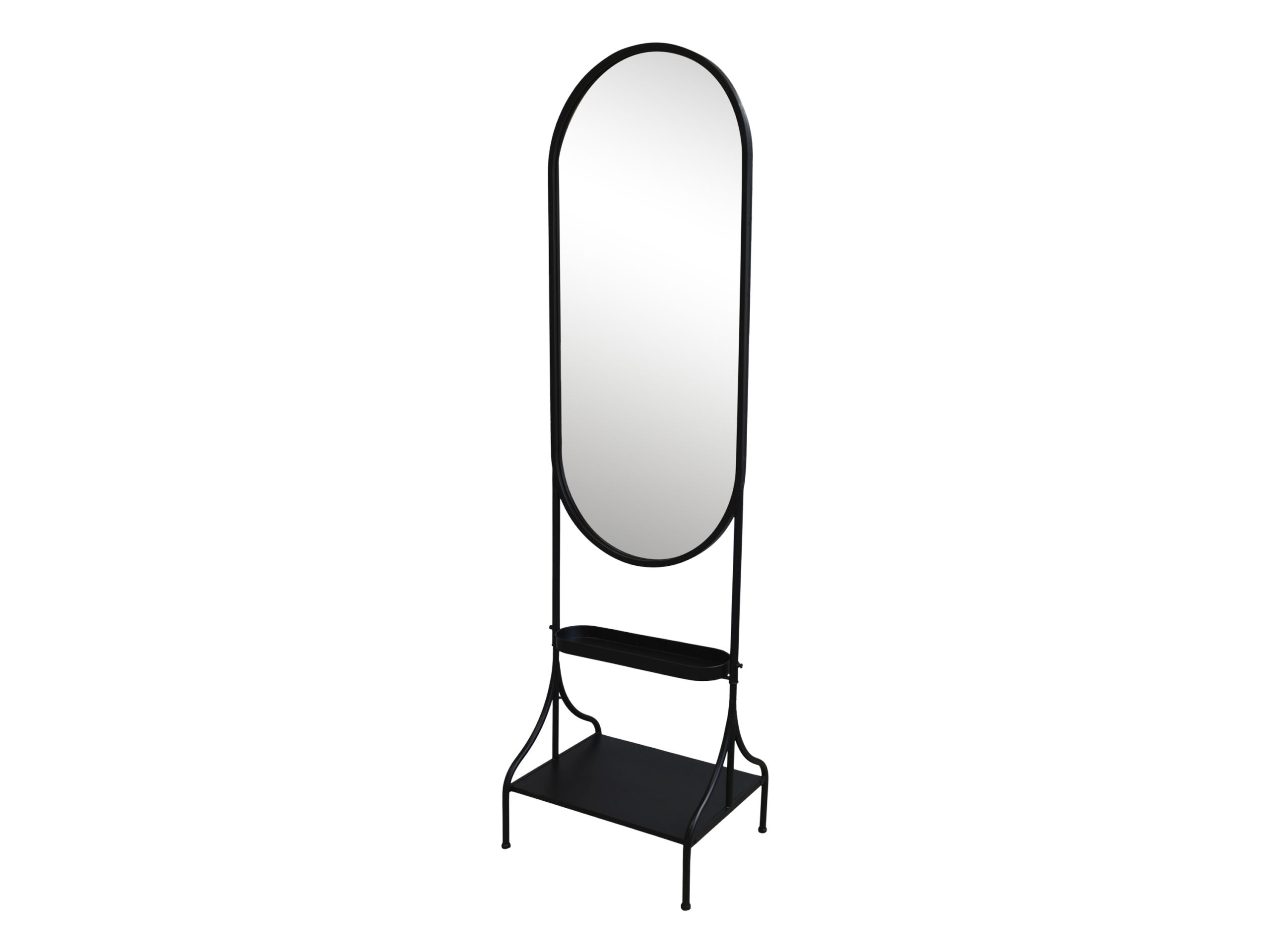 Spiegel Gardo Vintage Antik-Schwarz Metall mit Ablage