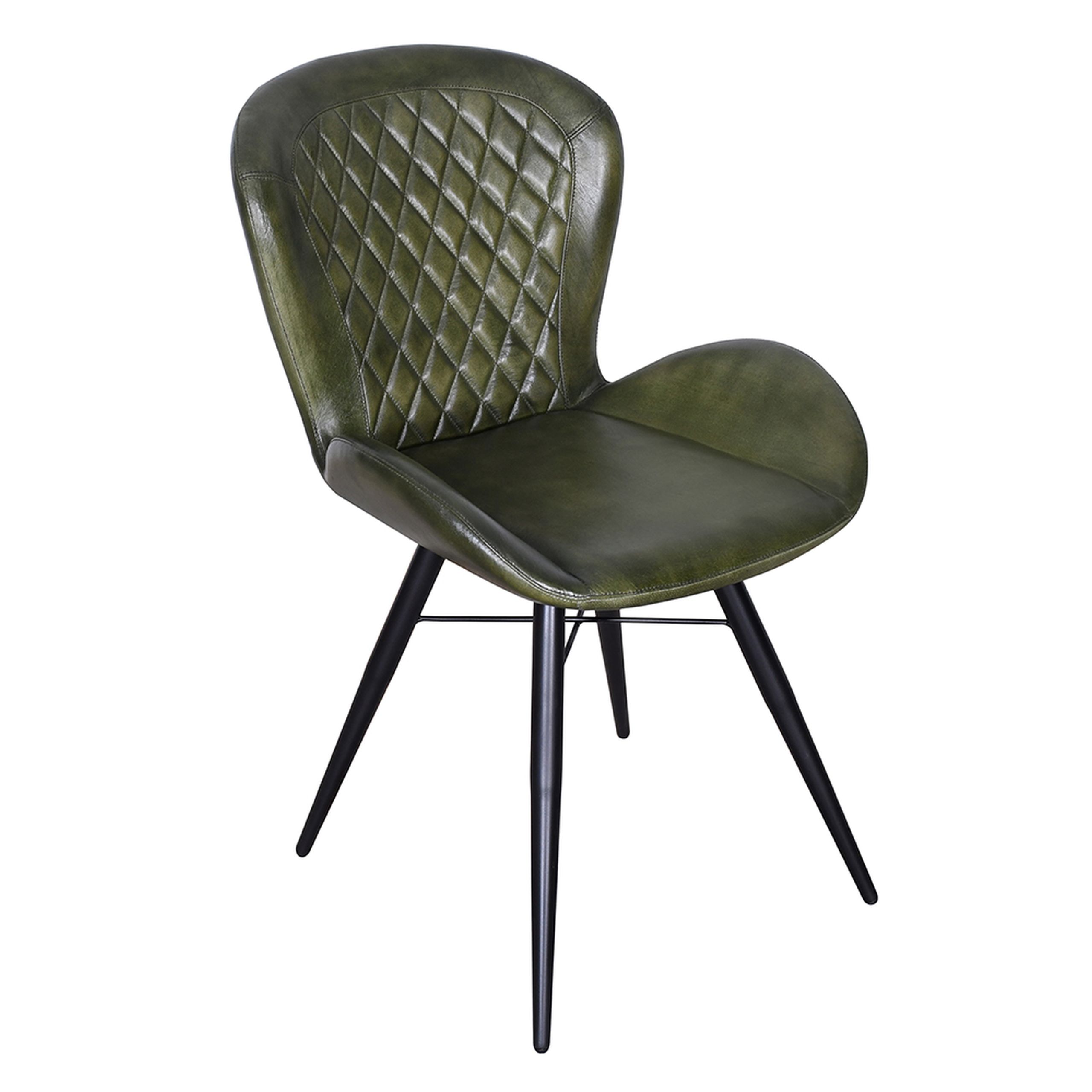 72401_50729_1_1000x1000 Retro Lederstuhl Esszimmerstuhl Green Rautensteppung Metall