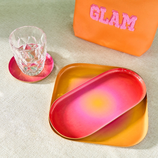 Vintage Tablett 3er Set Airbrush Metall