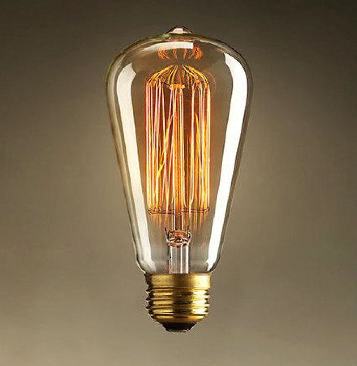 4er Set Glühfadenlampe "Squirrelcage" 40W Vintage E27 Kohlefadenglühbirne Edison Tropfen