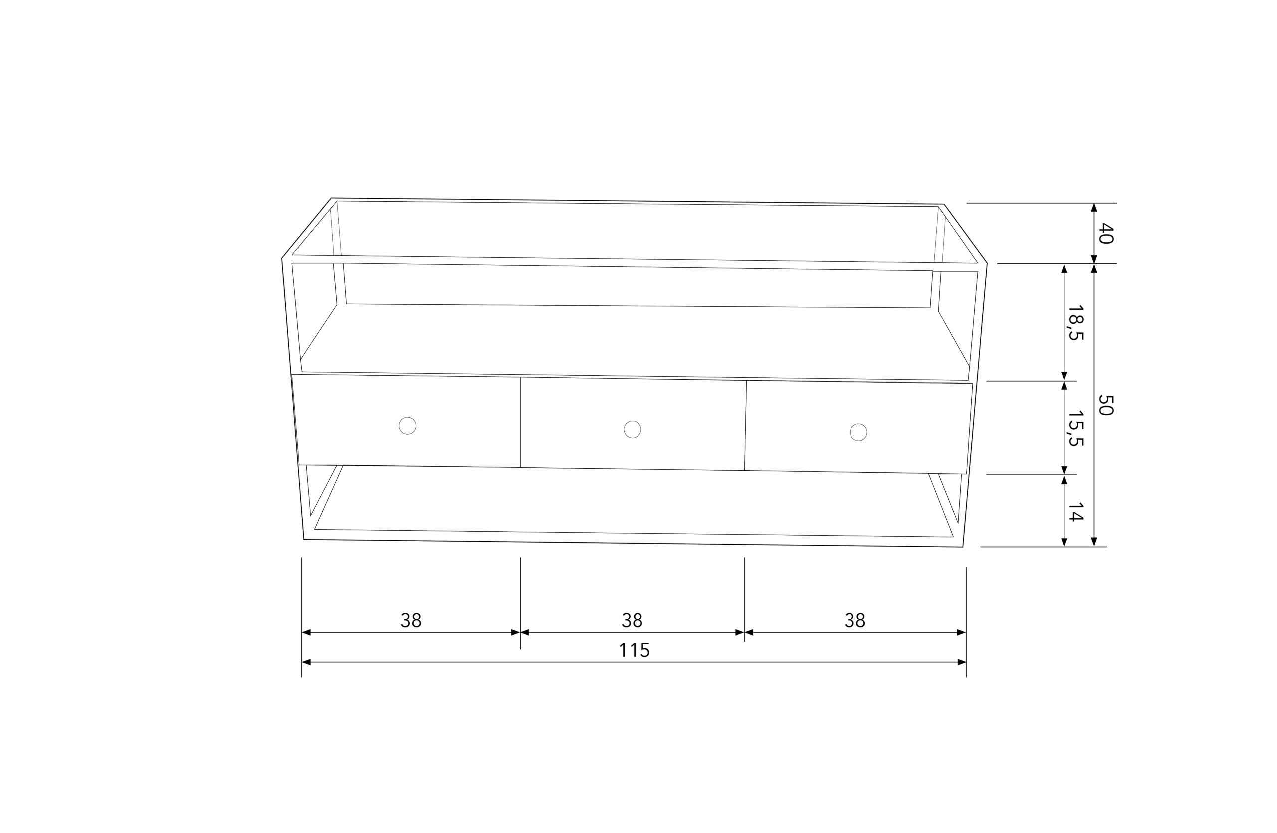 TV-Board Sideboard Depart Industrial Metall Gold Glas 115