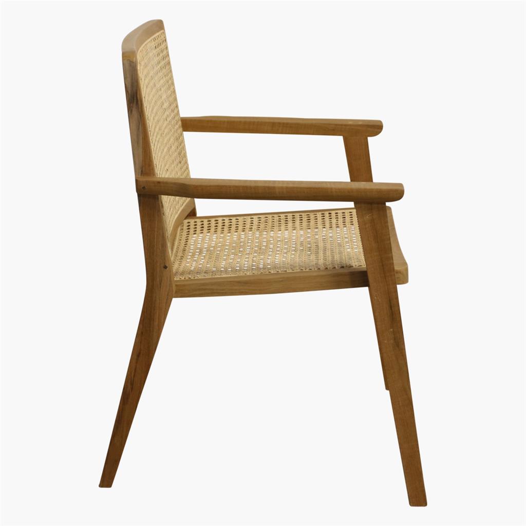 Esszimmerstuhl Armlehnstuhl Nova Teak Rattan Wiener Geflecht