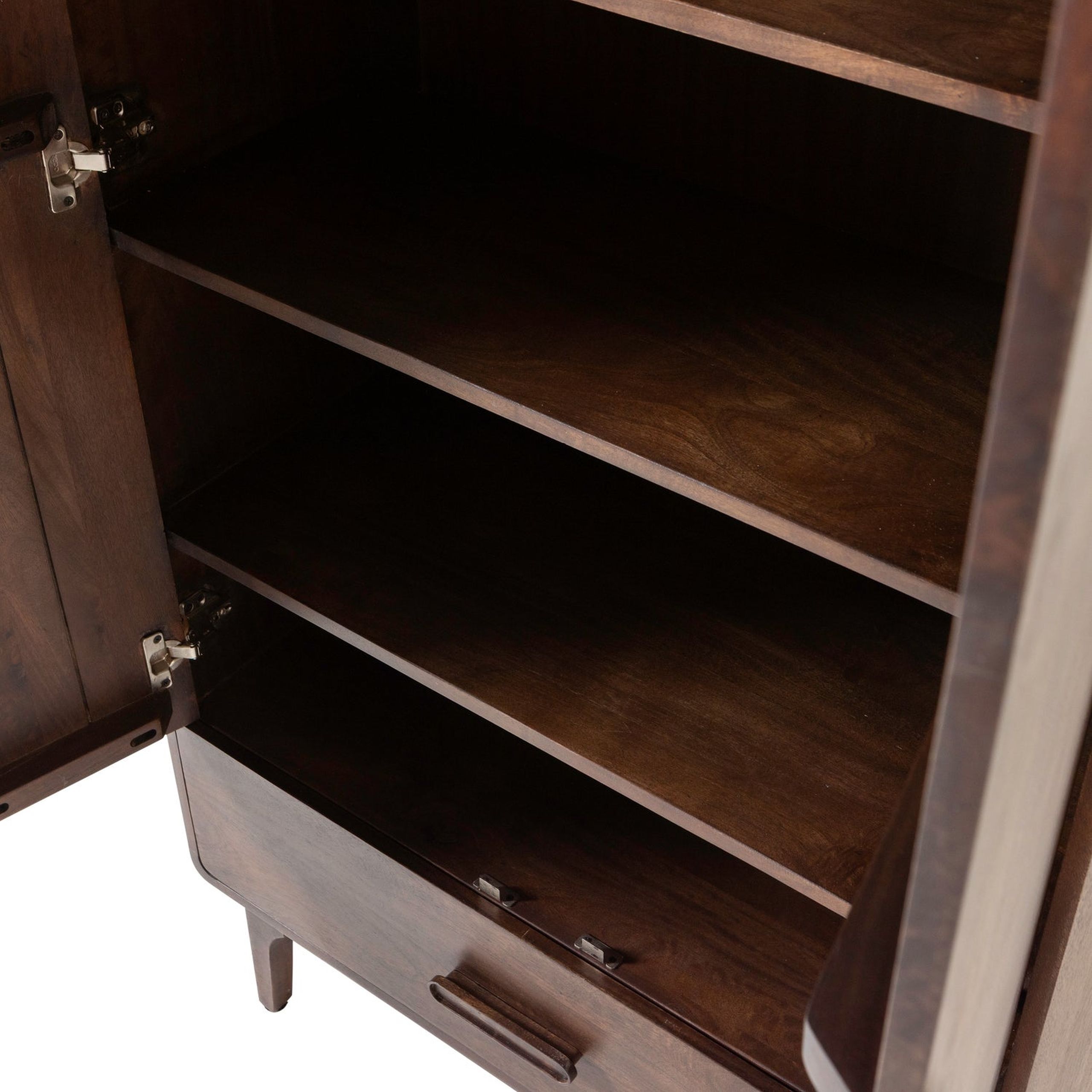 Retro Kleiderschrank Wäscheschrank Liya Mangoholz 2 Türen 1 Schublade