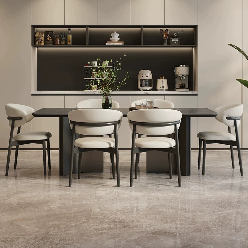 Industrial Esstisch Travertin DeepState schwarze Metallbeine 180