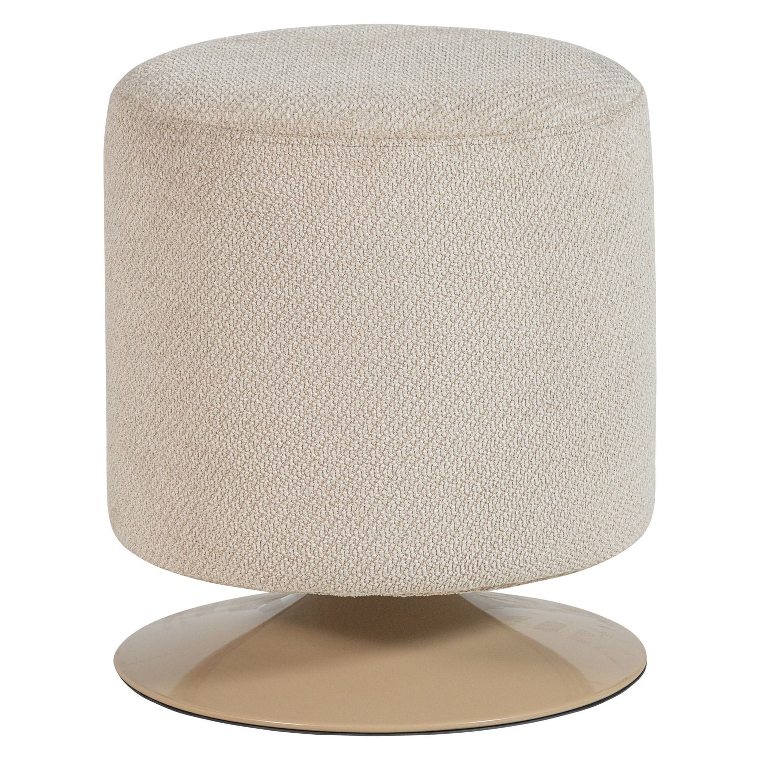 Retro Sitzhocker Polsterhocker Islen Boucle drehbar Beige