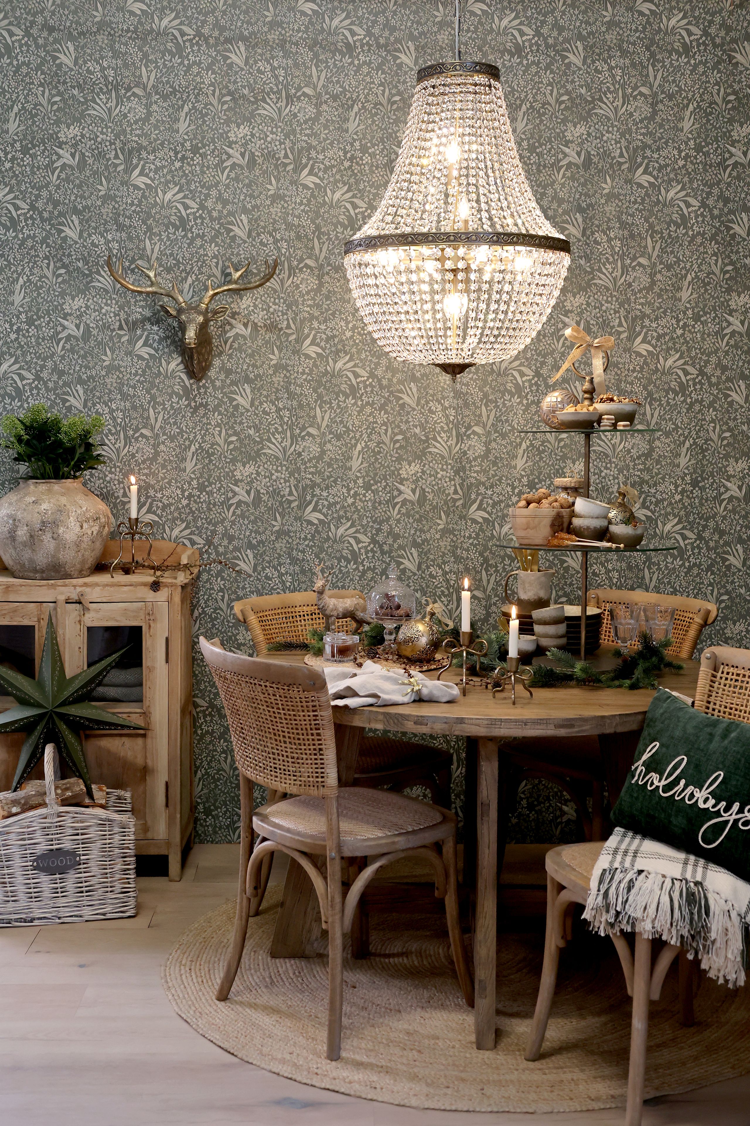 Vintage Etagere Claire Glasböden Antik-Messing 82 cm