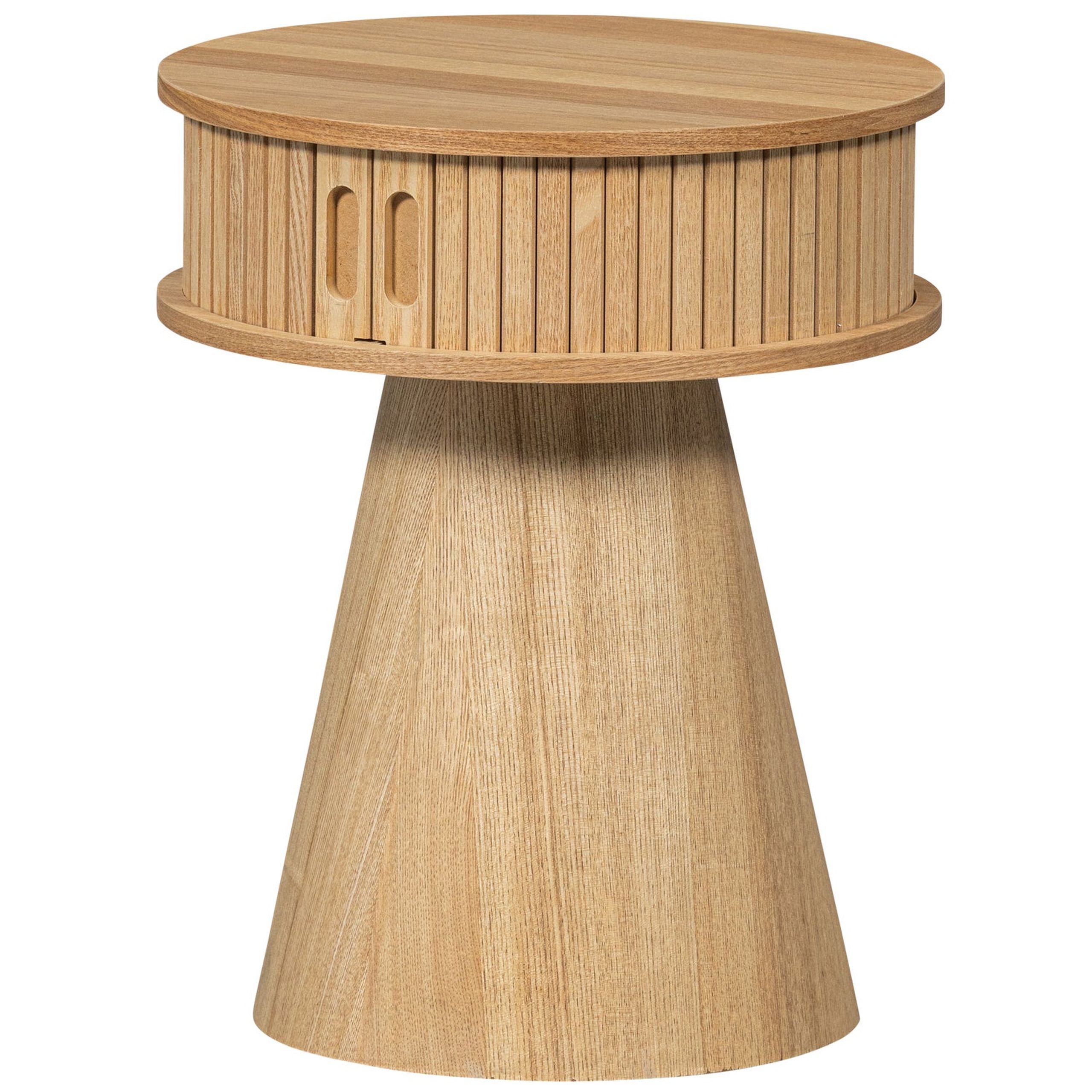 Retro Nachttisch Beistelltisch Karri Pappelholz rund Retro Nachttisch Beistelltisch Karri Pappelholz rund