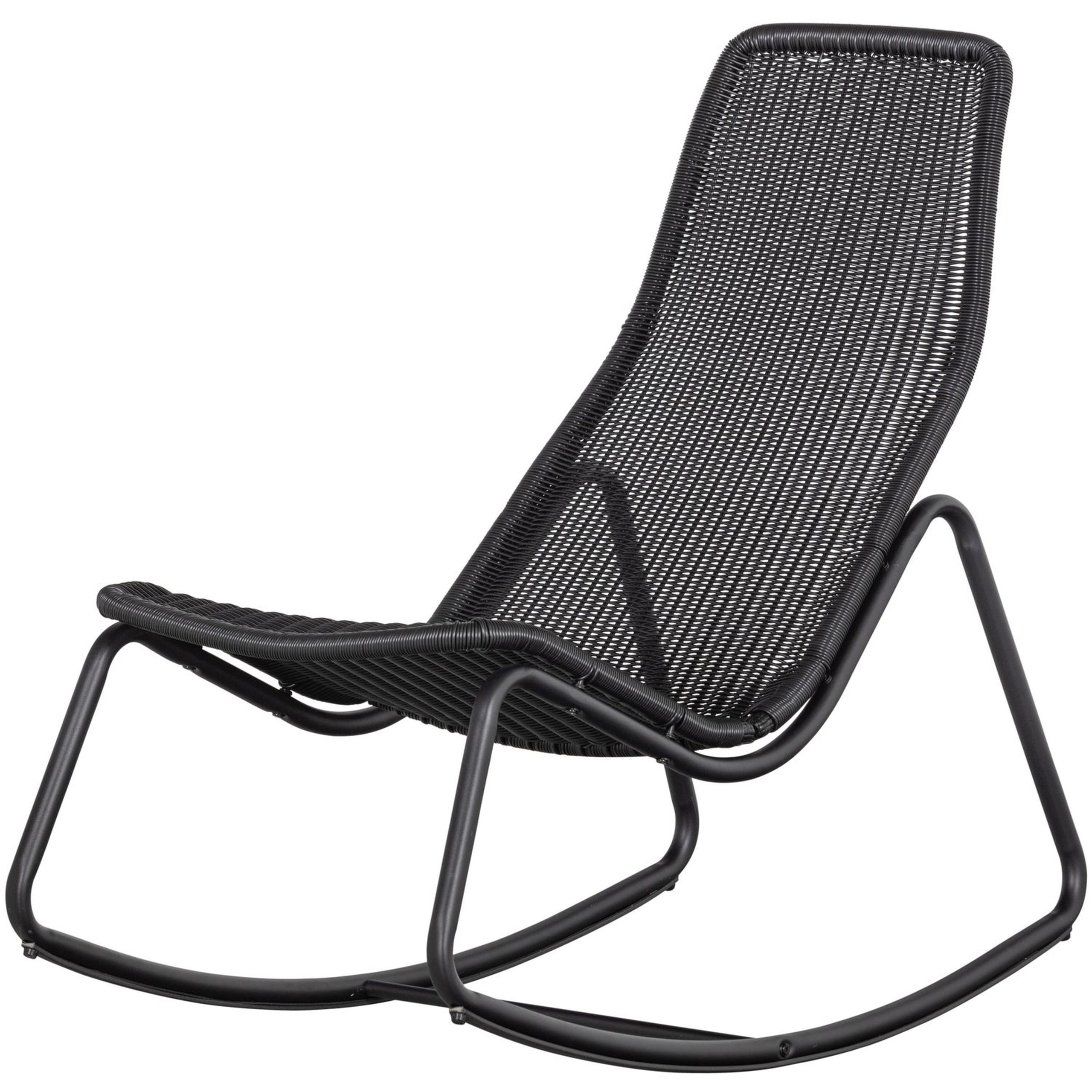 Retro Schaukelstuhl Tom Outdoor Metallgestell Schwarz