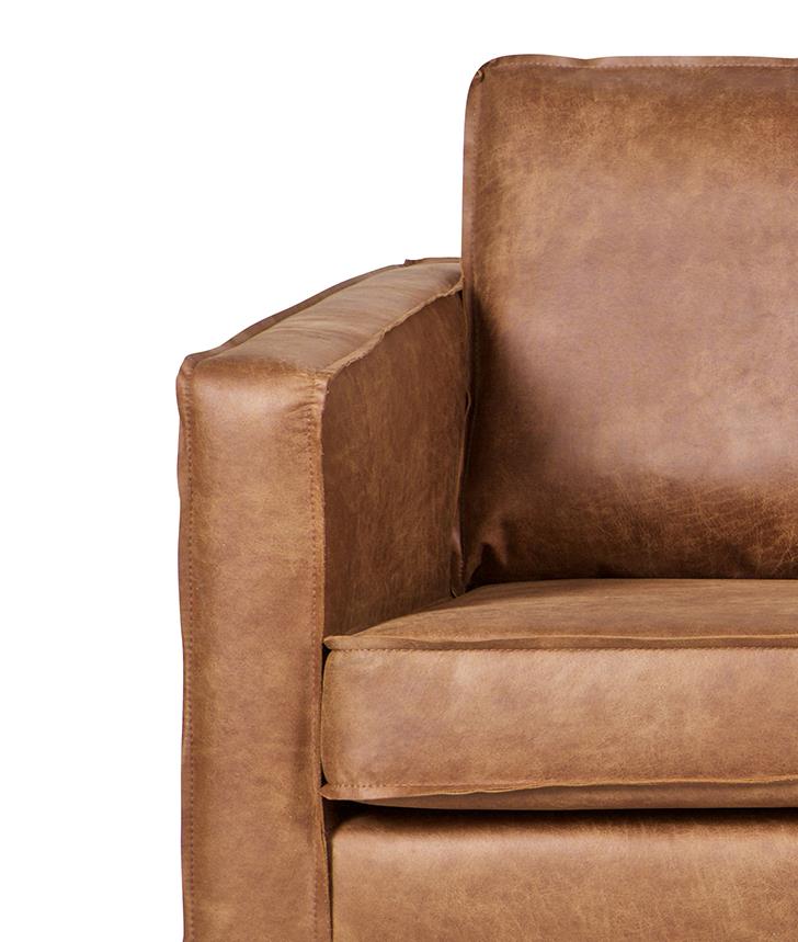 Ledersofa Rodeo 2,5-Sitzer Cognac 190