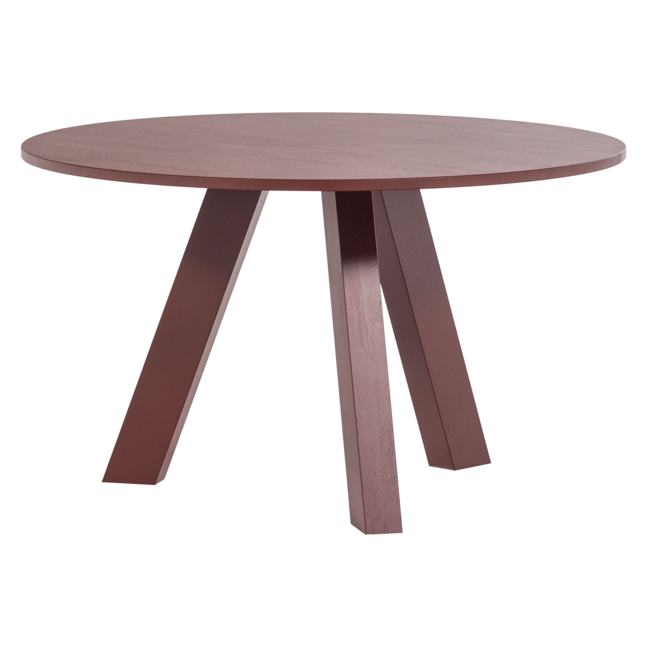 Esstisch Massivholz Rhonda Eiche Burgunderrot 130 cm