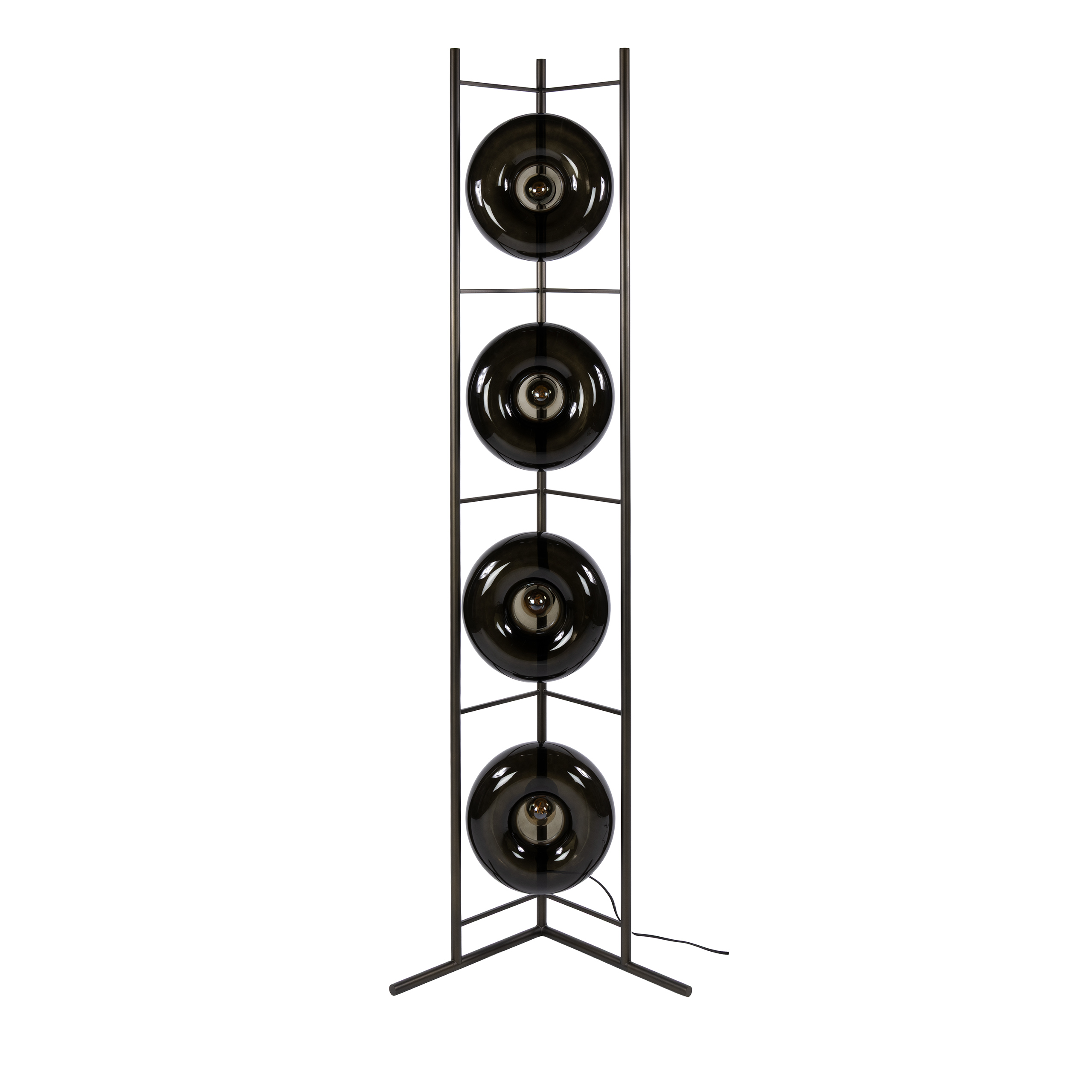 Retro Stehlampe El Sol Braun Metall Glas