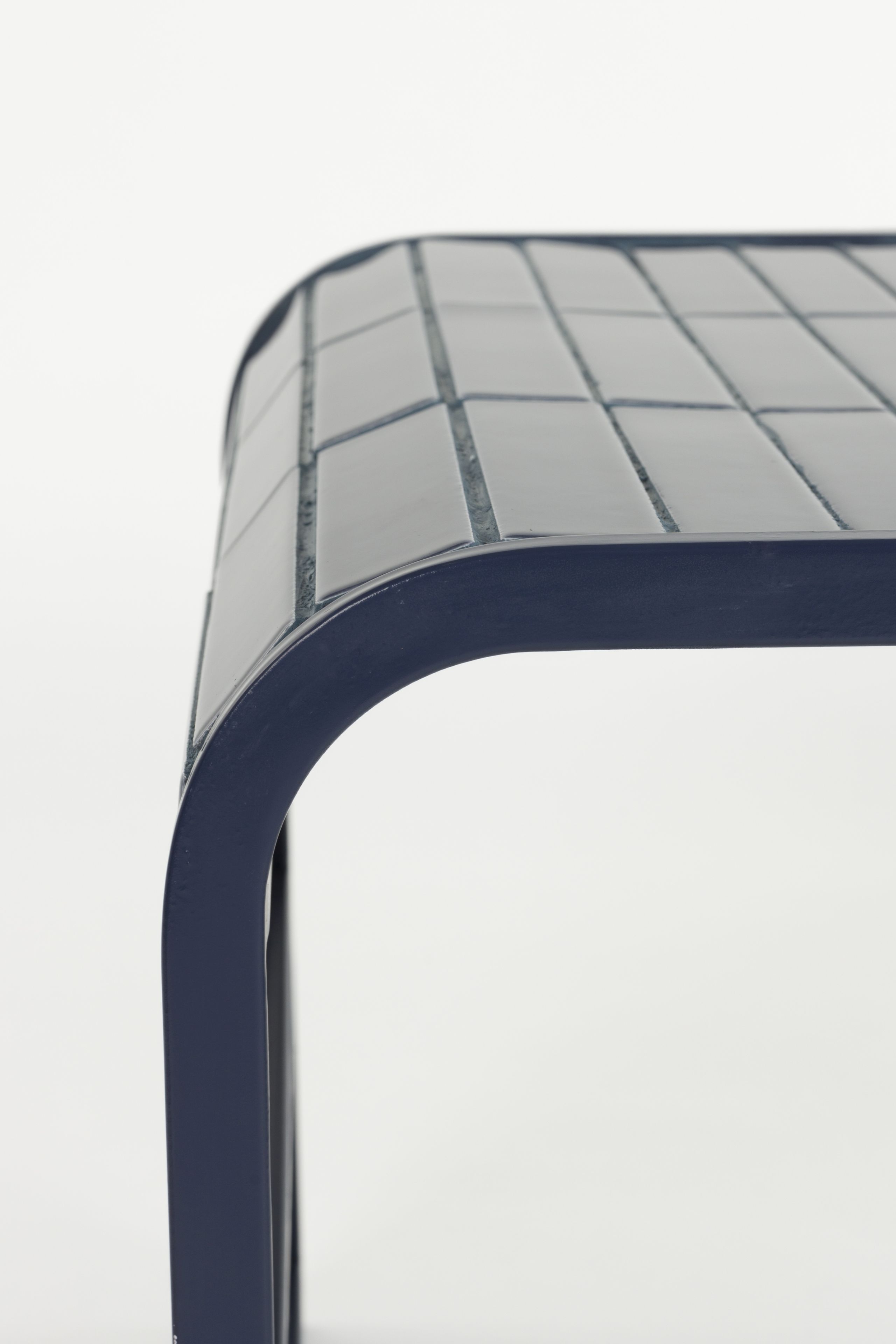 Retro Fliesentisch Tiles Couchtisch Metro Fliesen Blau