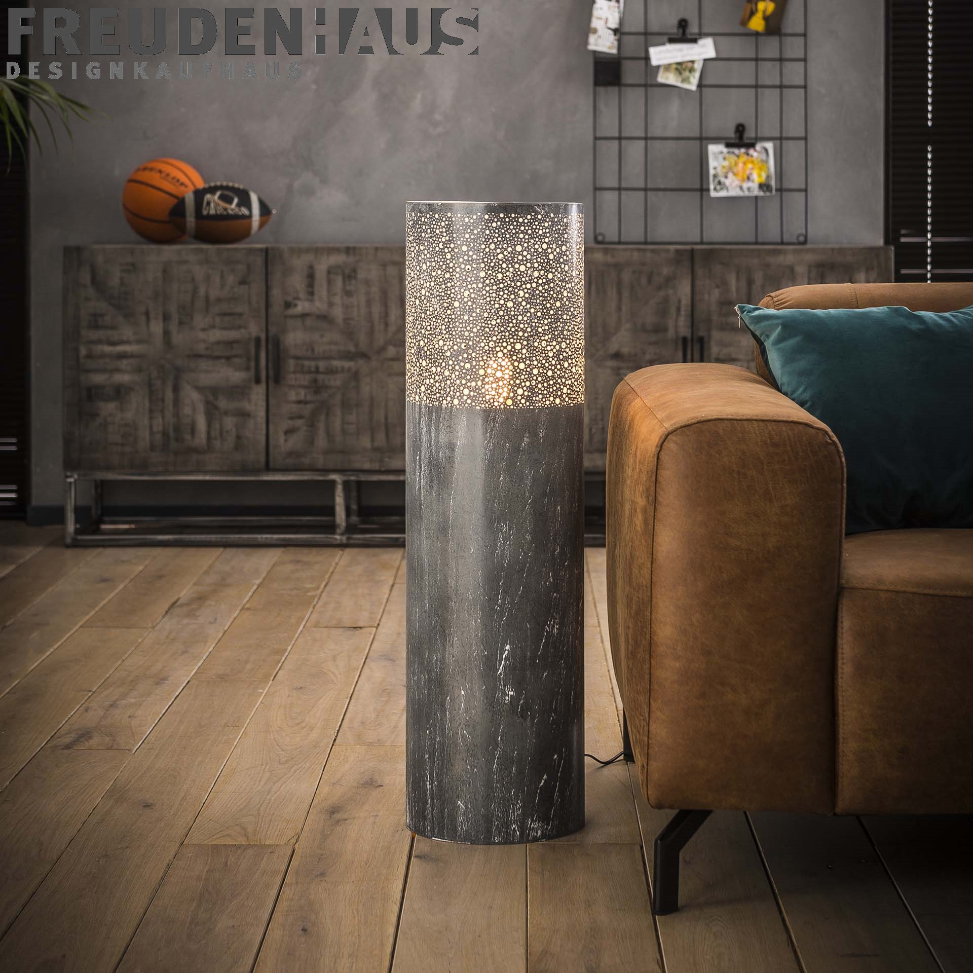 7354_48_1w Stehlampe Industrial Zylinder Betonoptik 90 cm