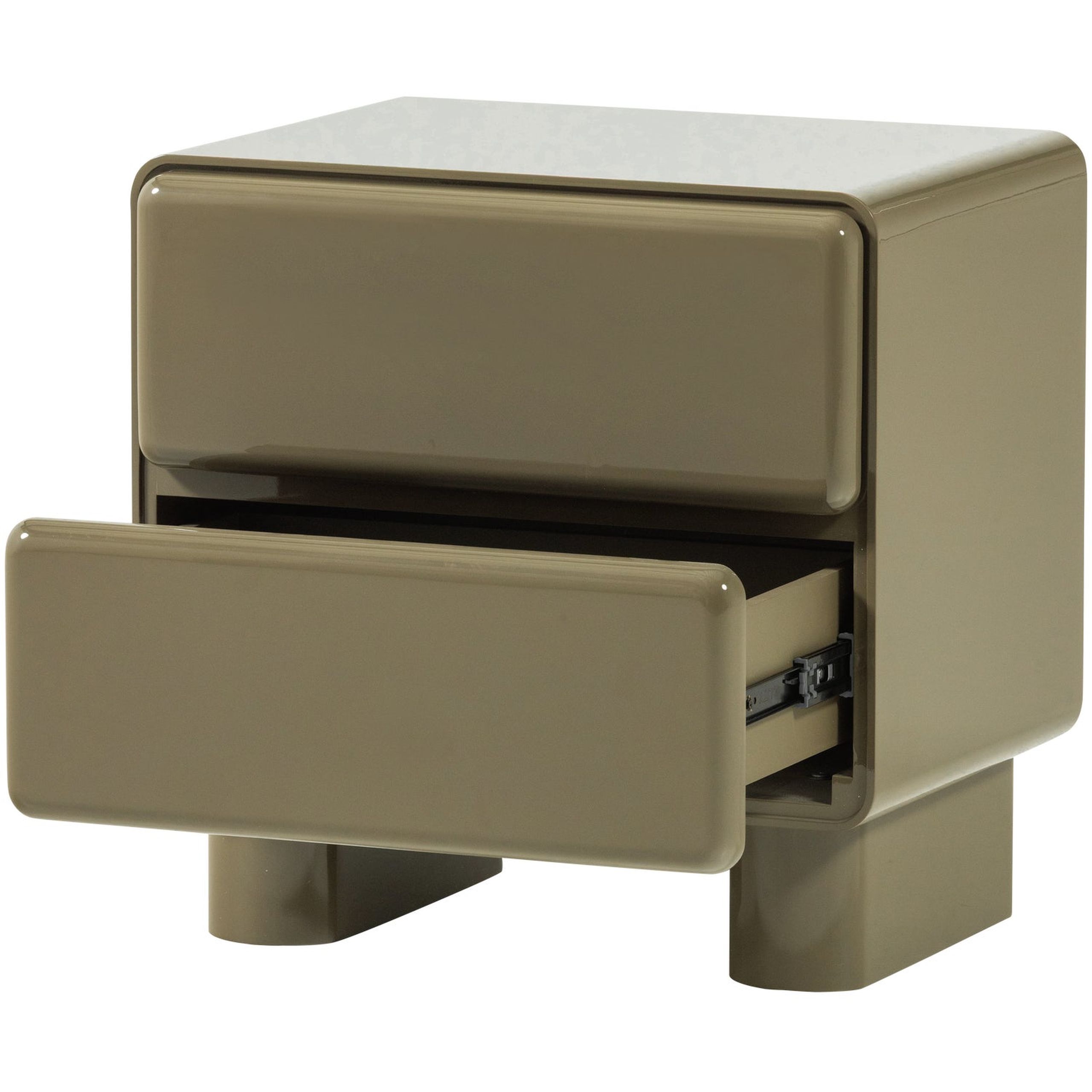 Retro Nachttisch Lustra Hochglanz-Finish Grün