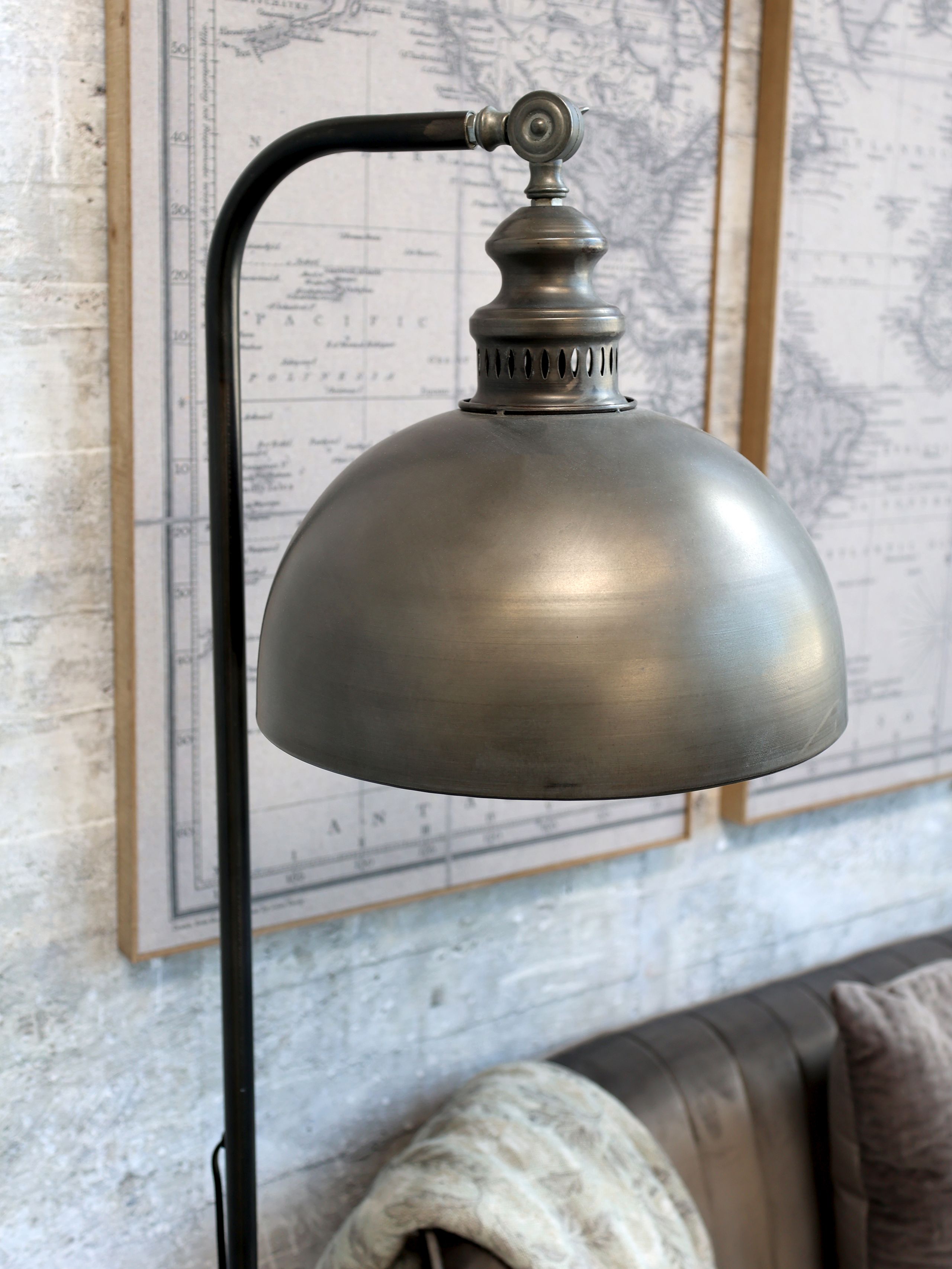 Vintage Stehlampe Rocky Factory Industrial Kohlefarben