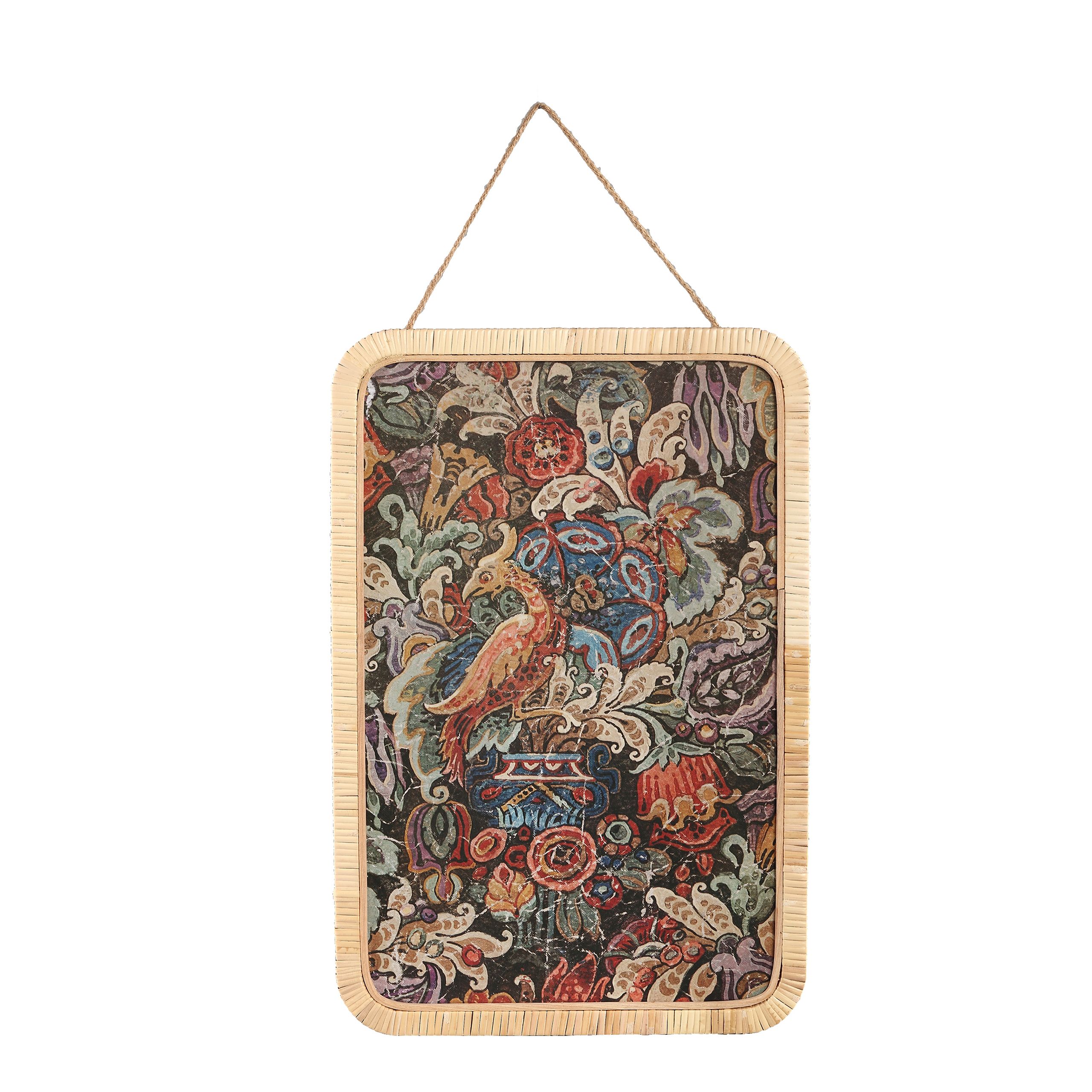 Wandbild Italienische Romantik Flora & Fauna Rattanrahmen Phoenix