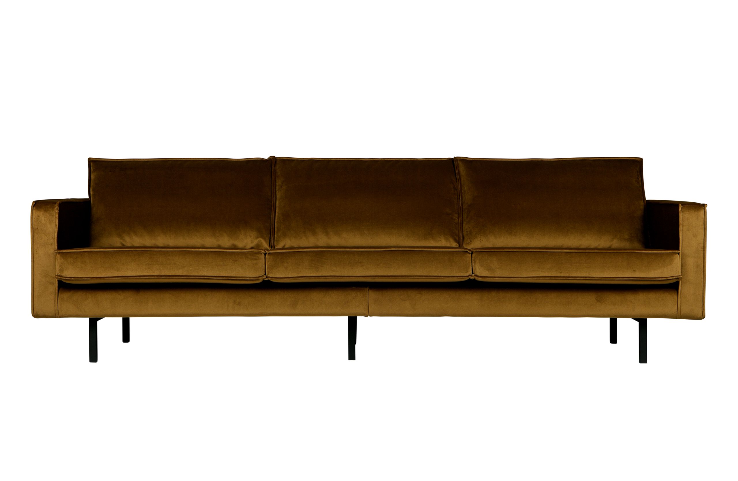 Retro Samtsofa Rodeo 3-Sitzer Honiggelb