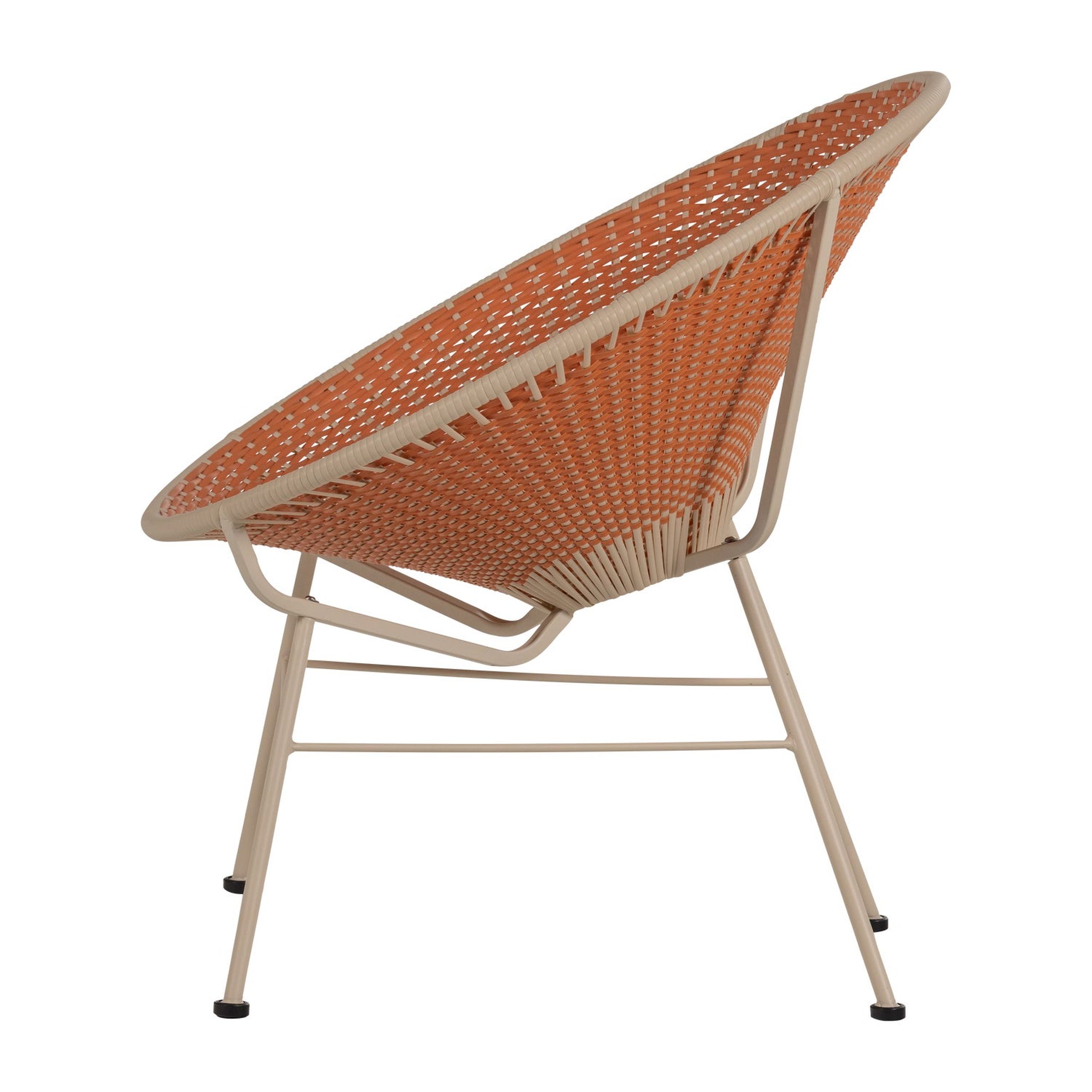 Retro Rattansessel Kazoun PE-Rattan In/Outdoor Orange