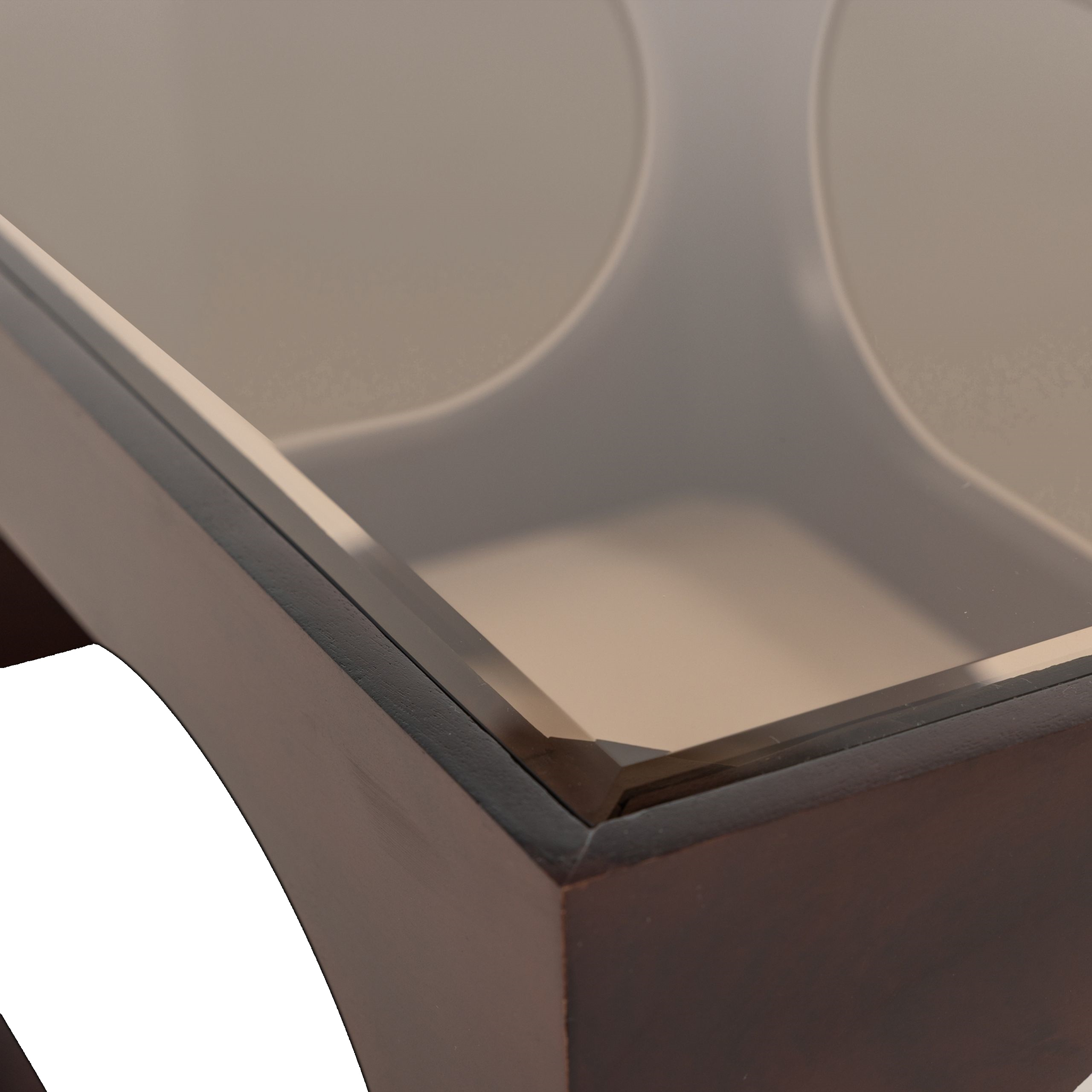 Retro Couchtisch Trax Akazienholz Glasplatte Quadratisch