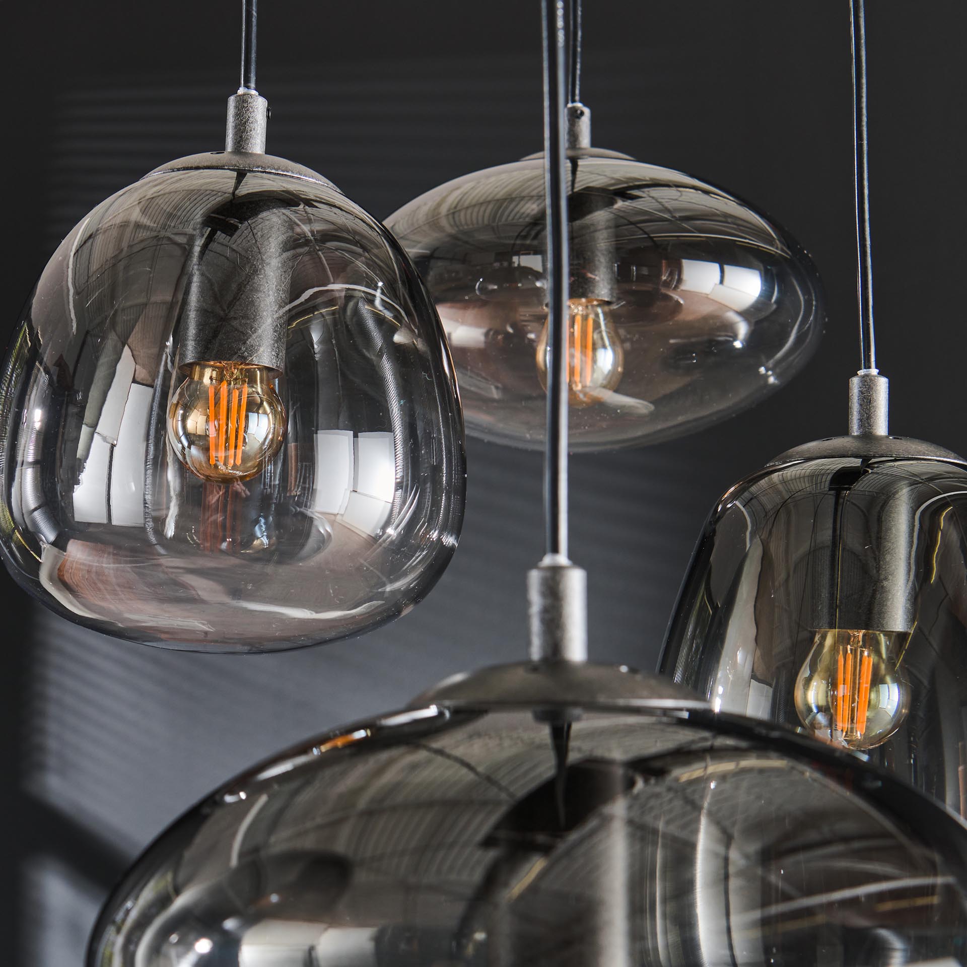 7797_77_3 Hängelampe Retro Mixed 6er Vintage Rauchglas