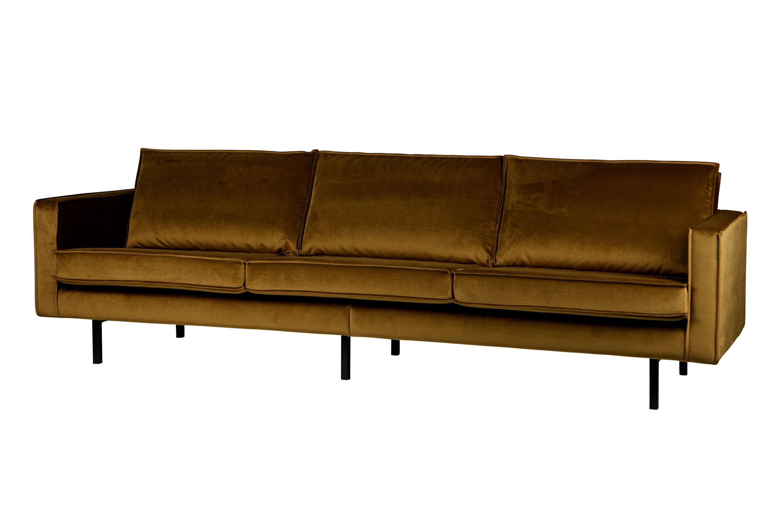 Retro Samtsofa Rodeo 3-Sitzer Honiggelb