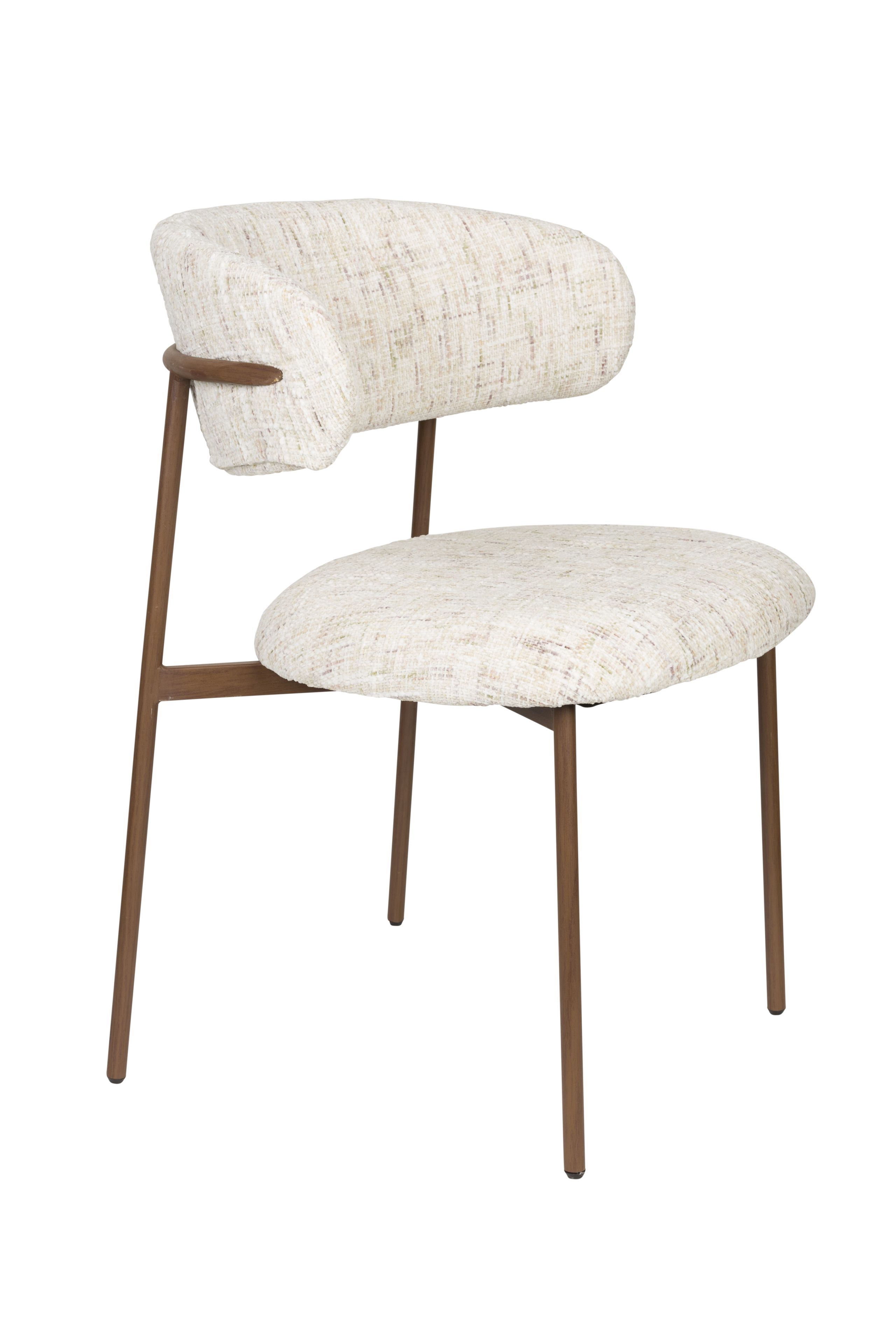 2er Set Retro Esszimmerstühle Claes Walnussholzoptik Off-White