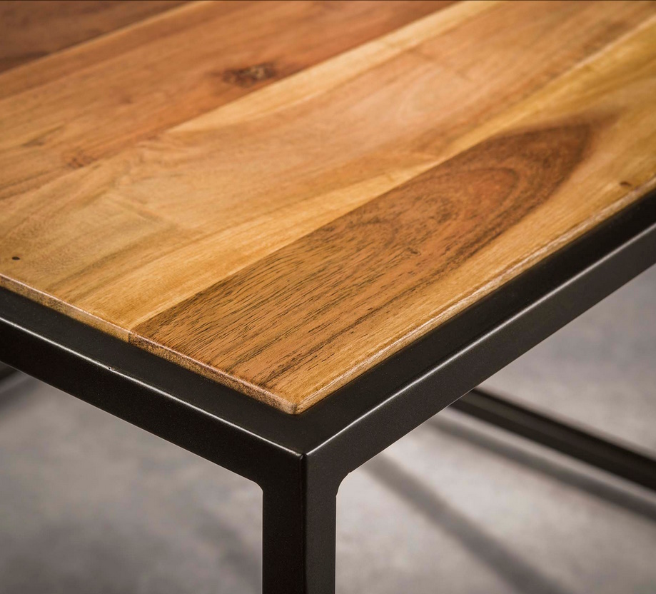Couchtisch 2er Set Slate Mix Akazienholz Schieferplatte Couchtisch 2er Set Slate Mix Akazienholz Schieferplatte